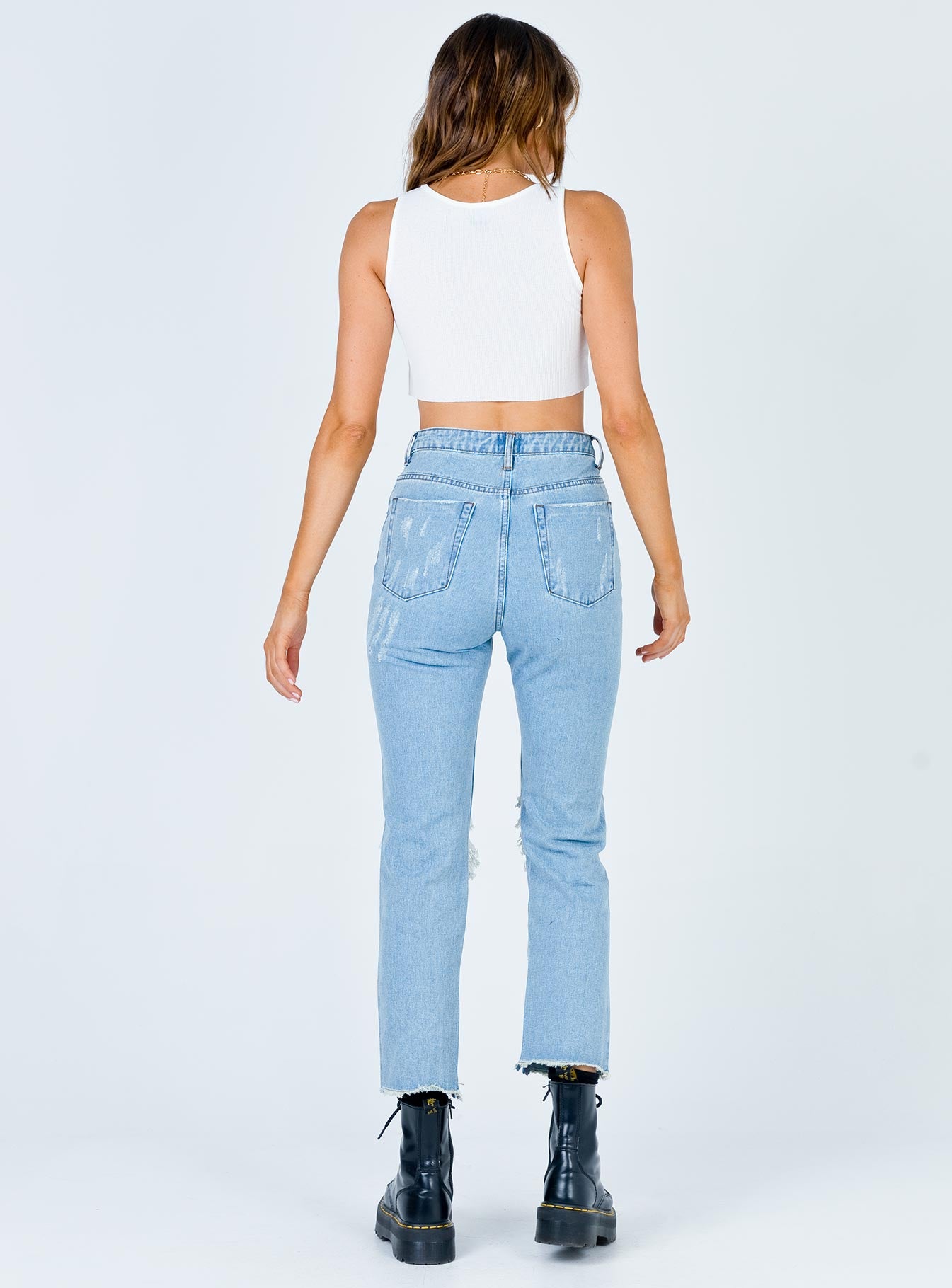 Erissa Knee Rip Jeans Light Wash Denim - Image 4