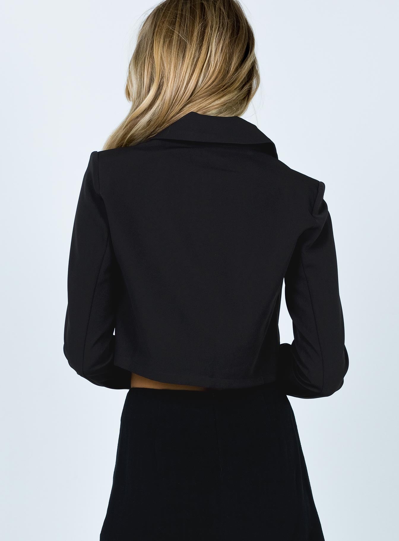 The City Cropped Blazer Black - Image 5