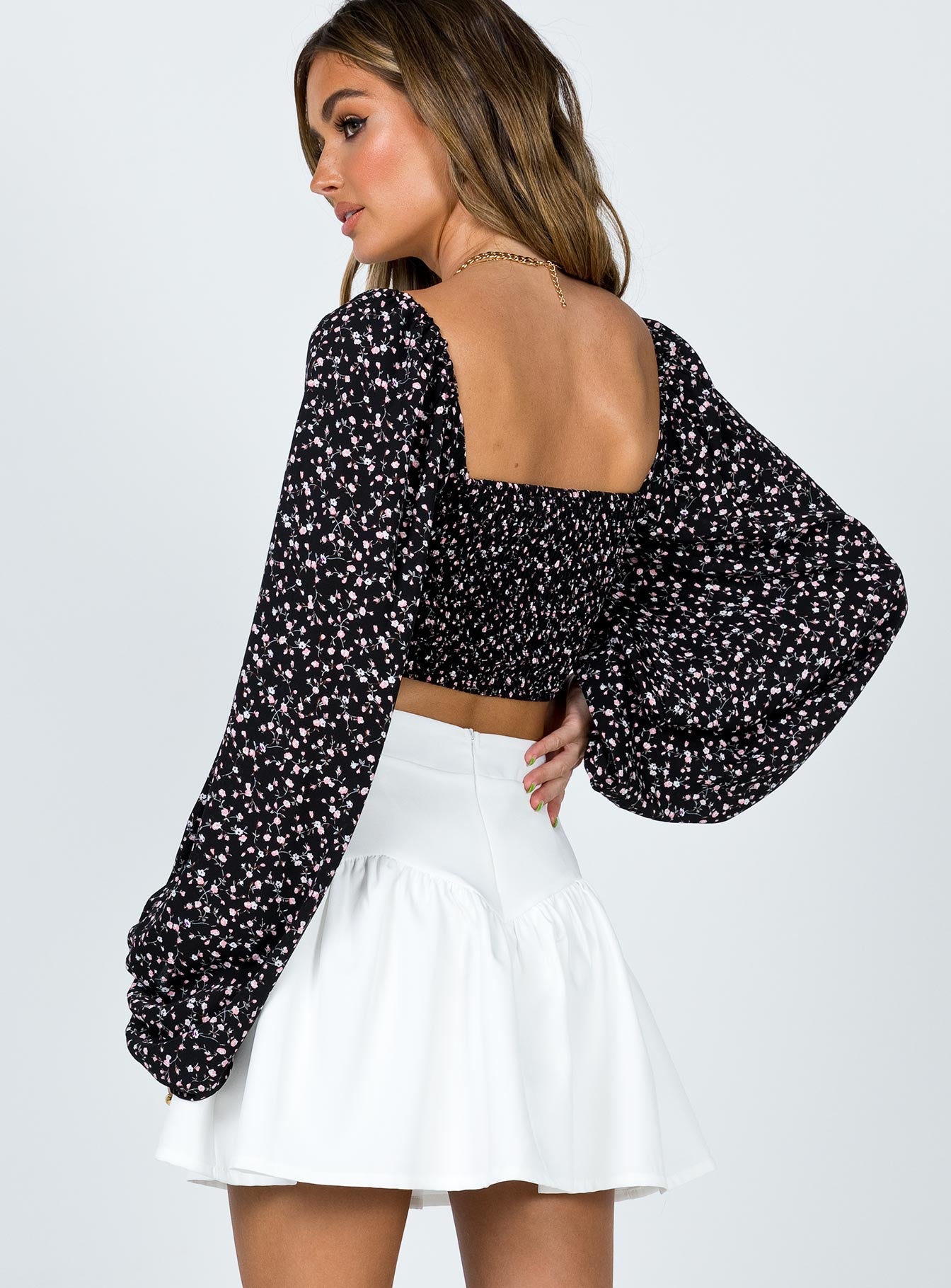 Delphie Mini Skirt White - Image 3