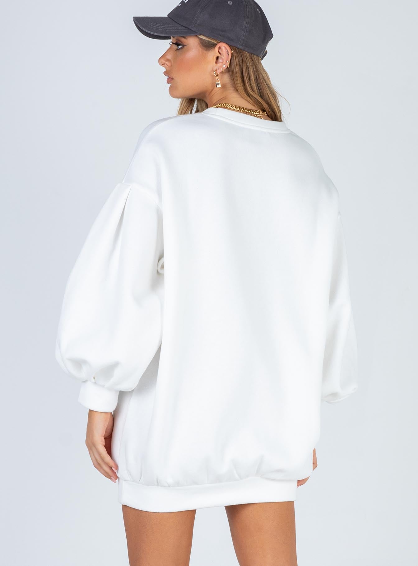 Corrie Sweater Mini Dress White - Image 5