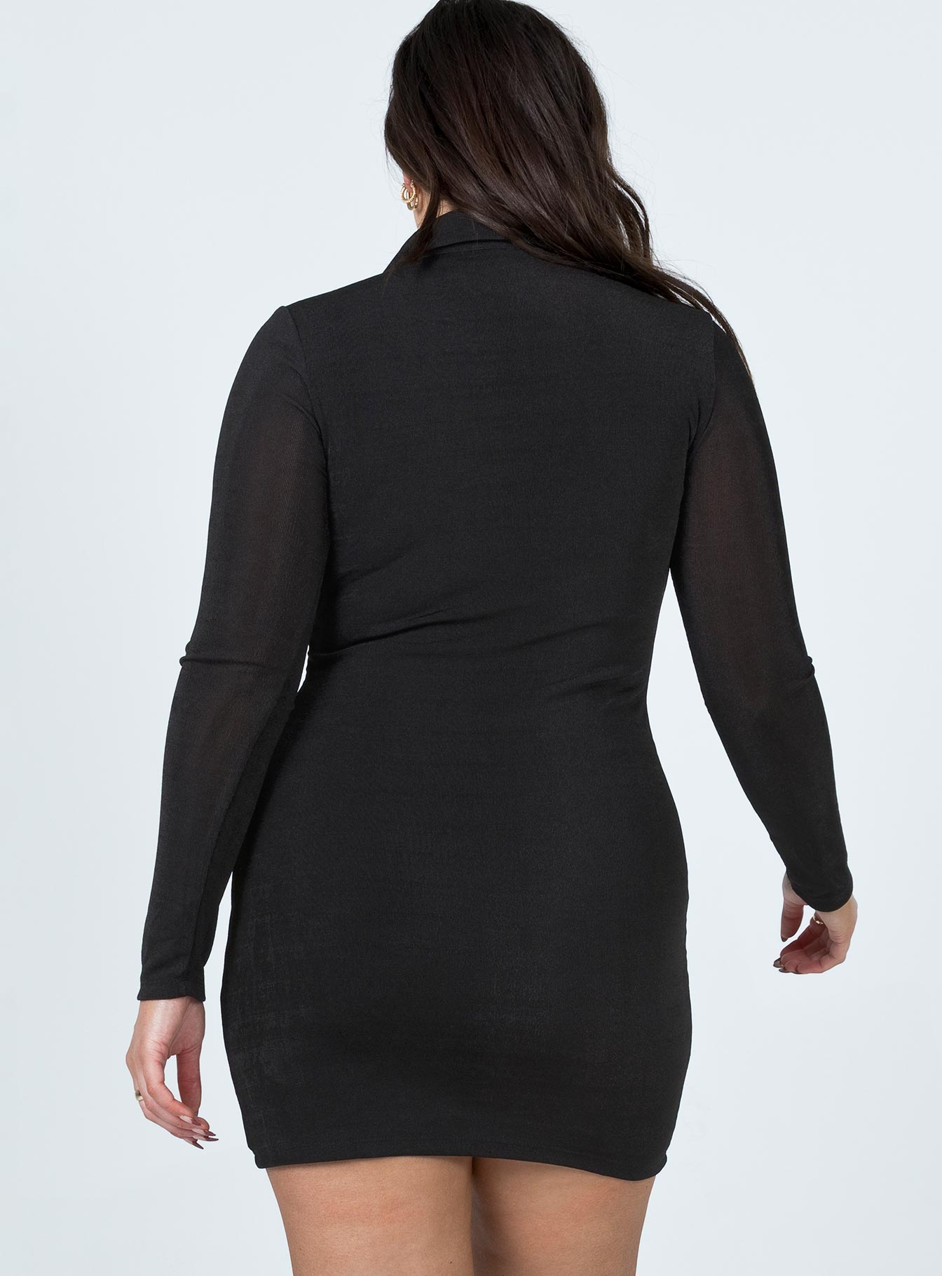 Elody Long Sleeve Mini Dress Black - Image 5