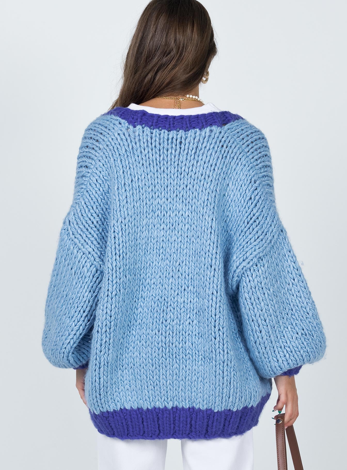 Lester Knit Cardigan Blue - Image 7