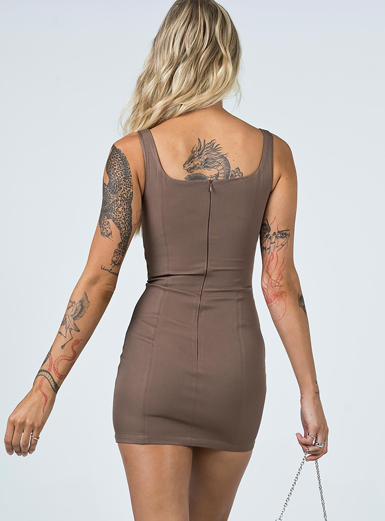 Hudson Mini Dress Brown - Image 5