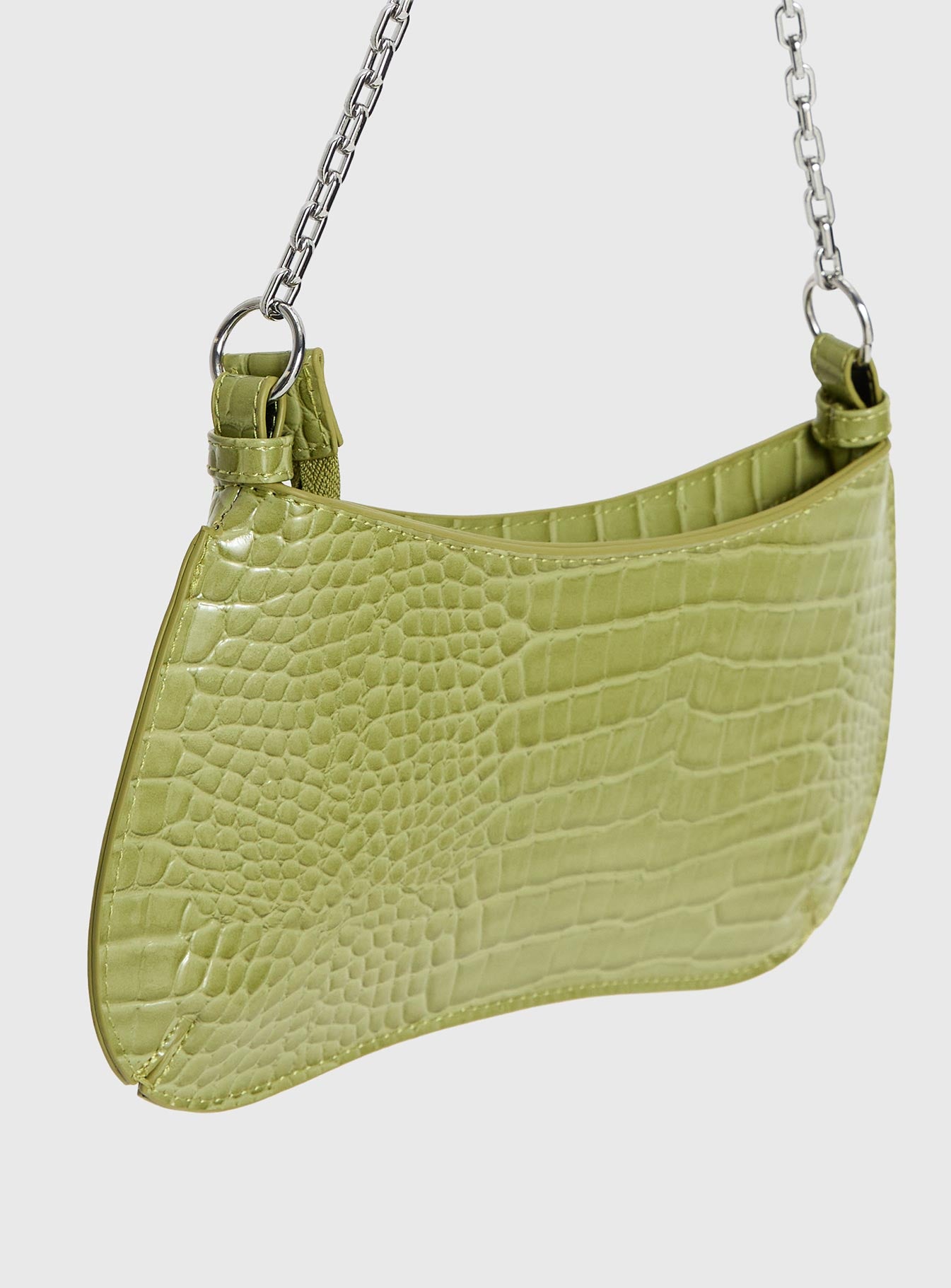 Gwynne Faux Leather Shoulder Bag Green - Image 5