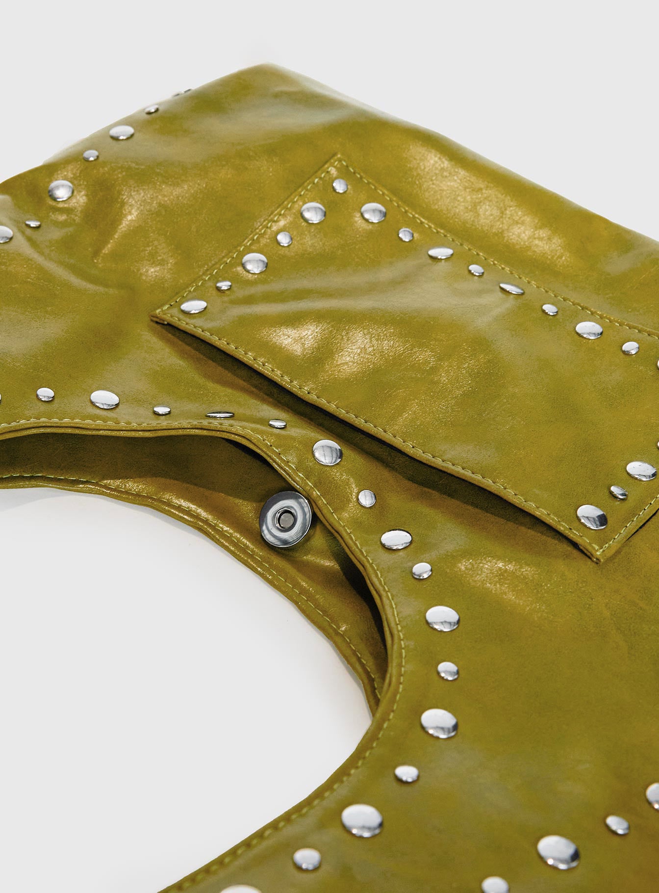 Bankes Studded Shoulder Bag Green - Image 5