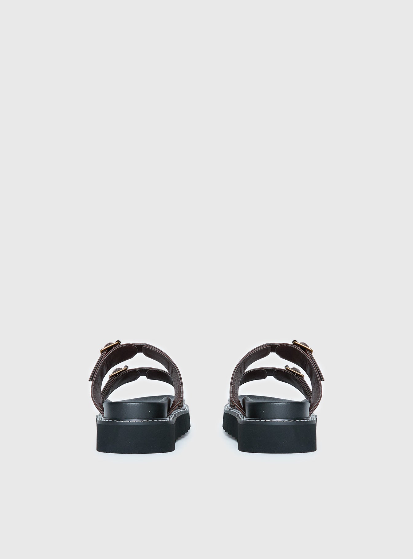 Ma Belle Sandals Contrast Stitch Chocolate - Image 5