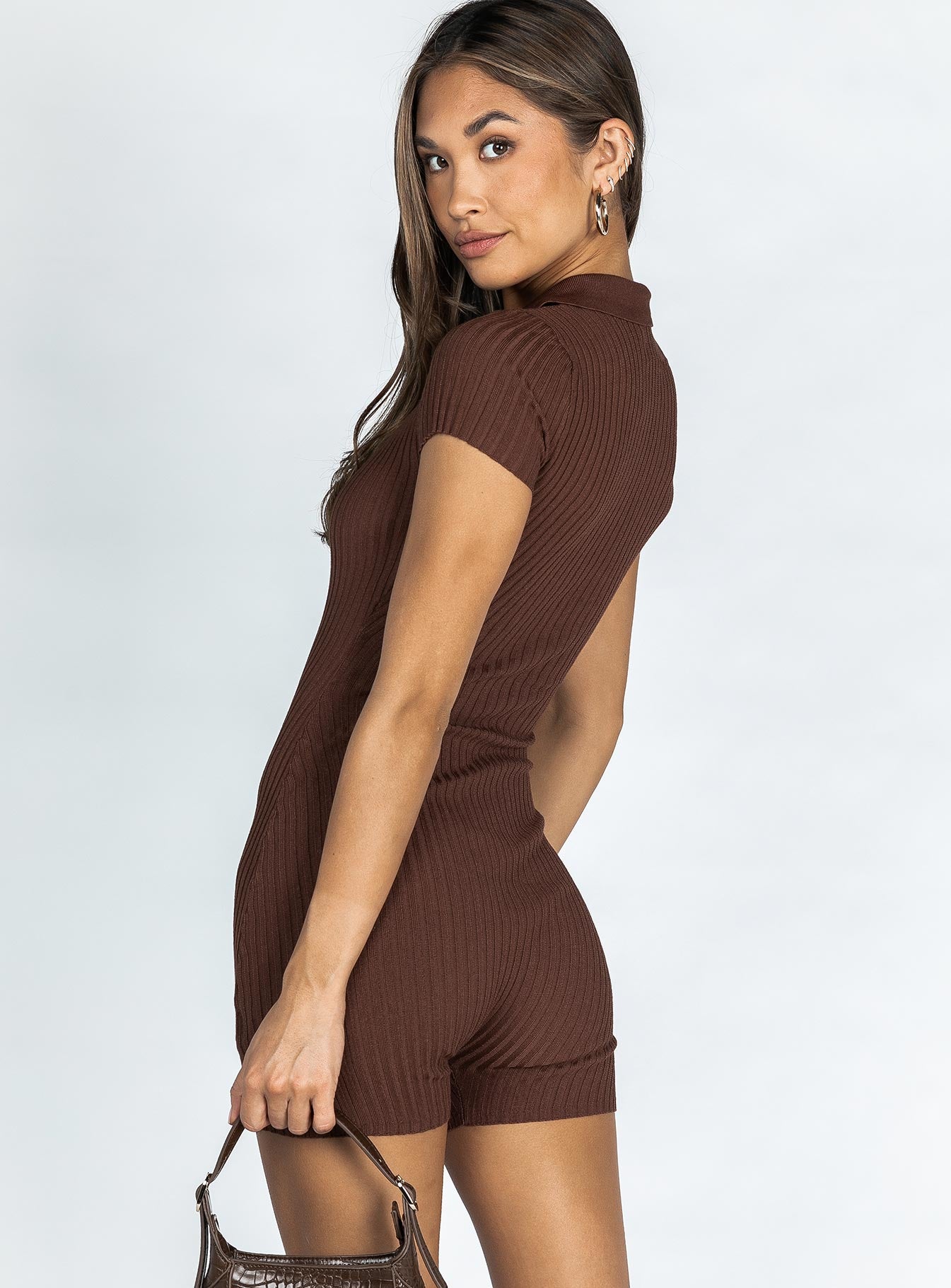 Downtown Romper Chocolate - Image 6