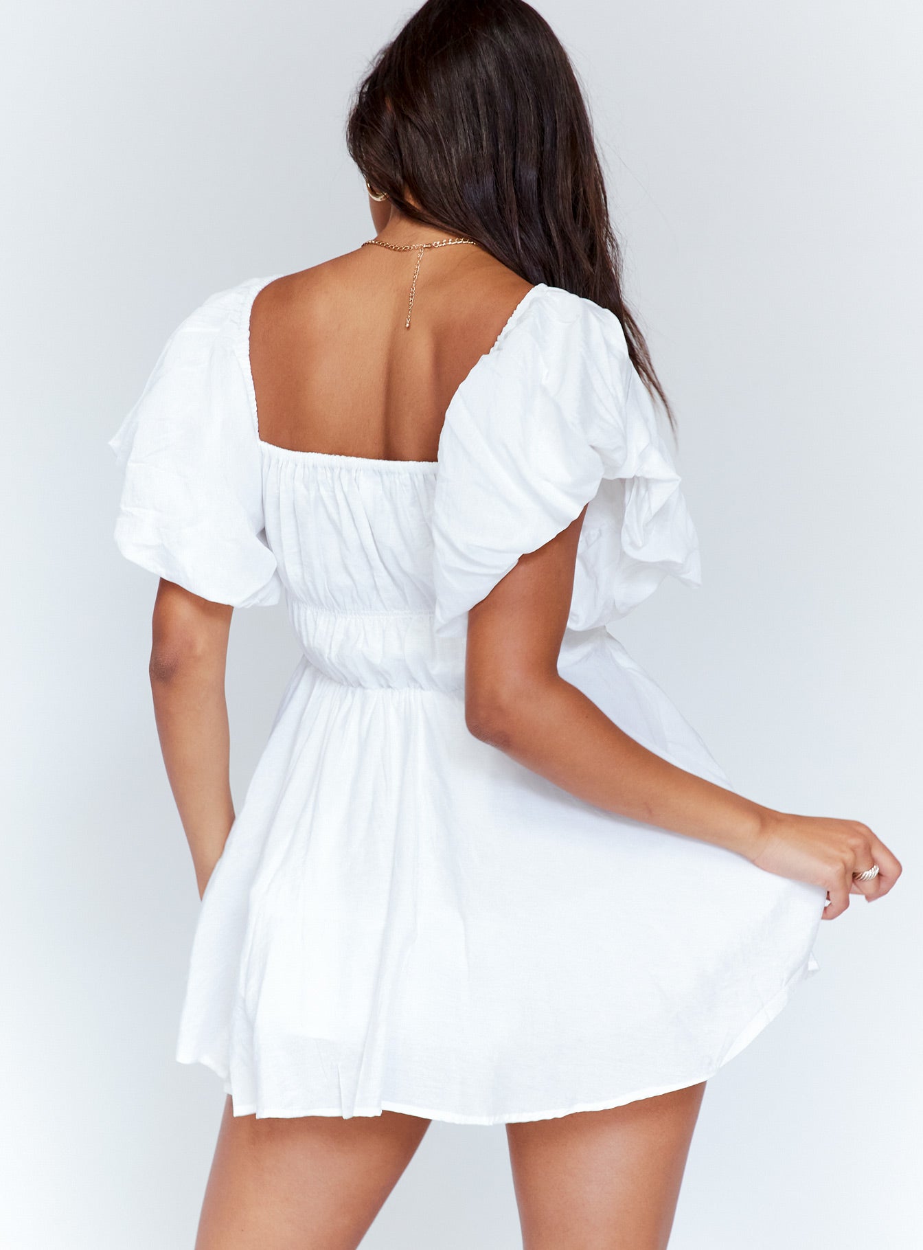Halton Mini Dress White - Image 8