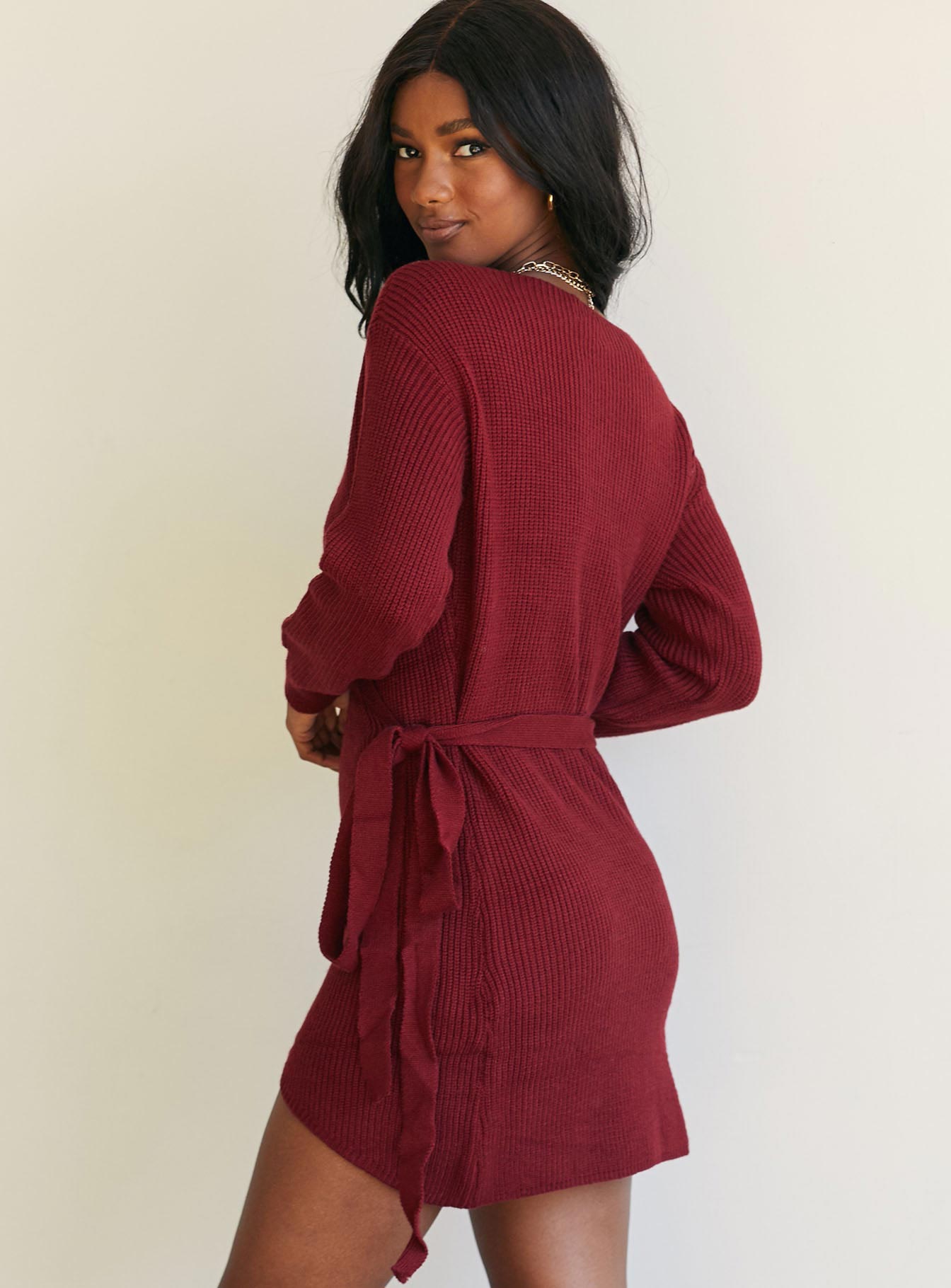 Phenix Mini Dress Burgundy - Image 5