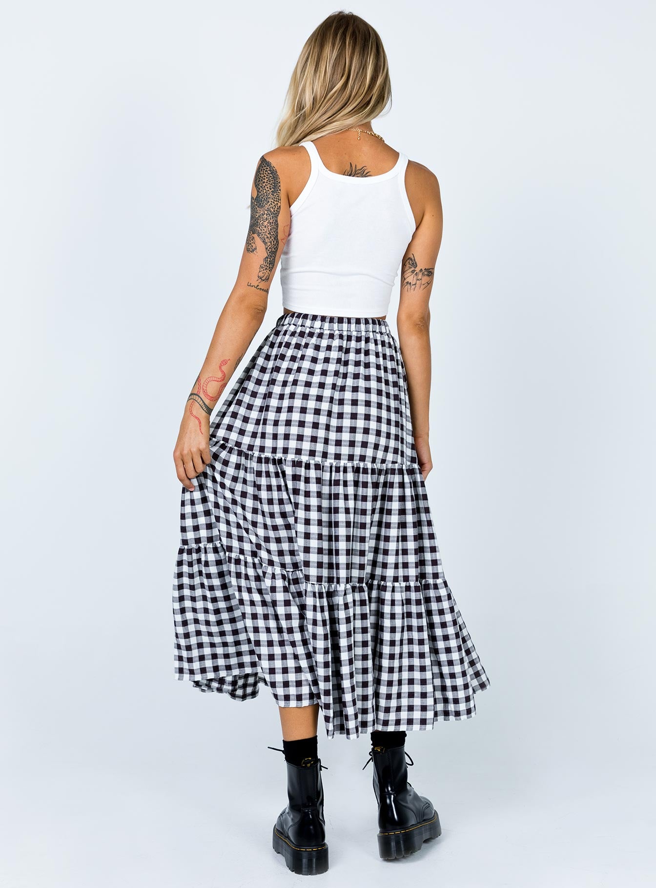 Hale Midi Skirt Black / White - Image 5