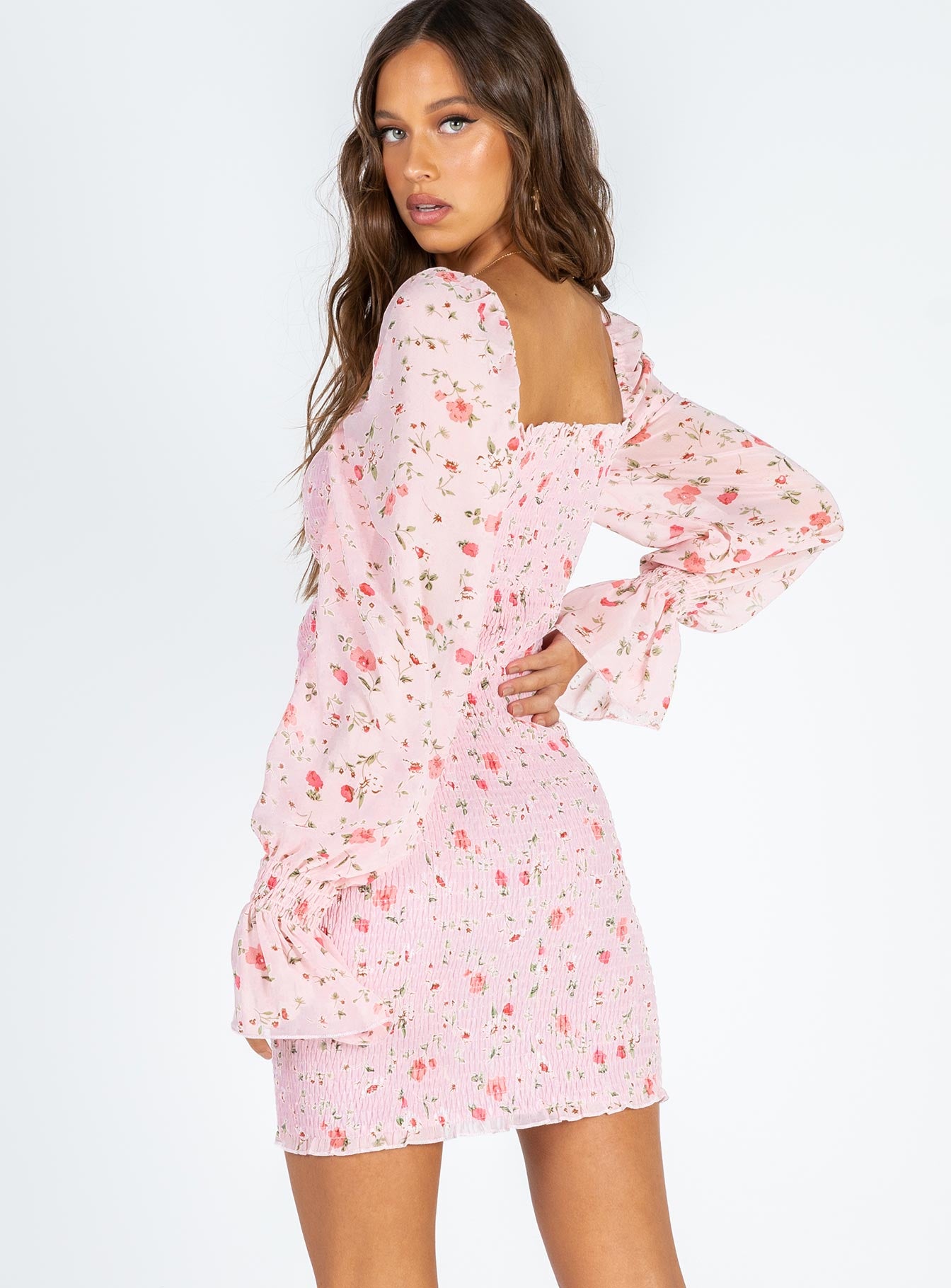 Wild Flowers Mini Dress Pink - Image 5