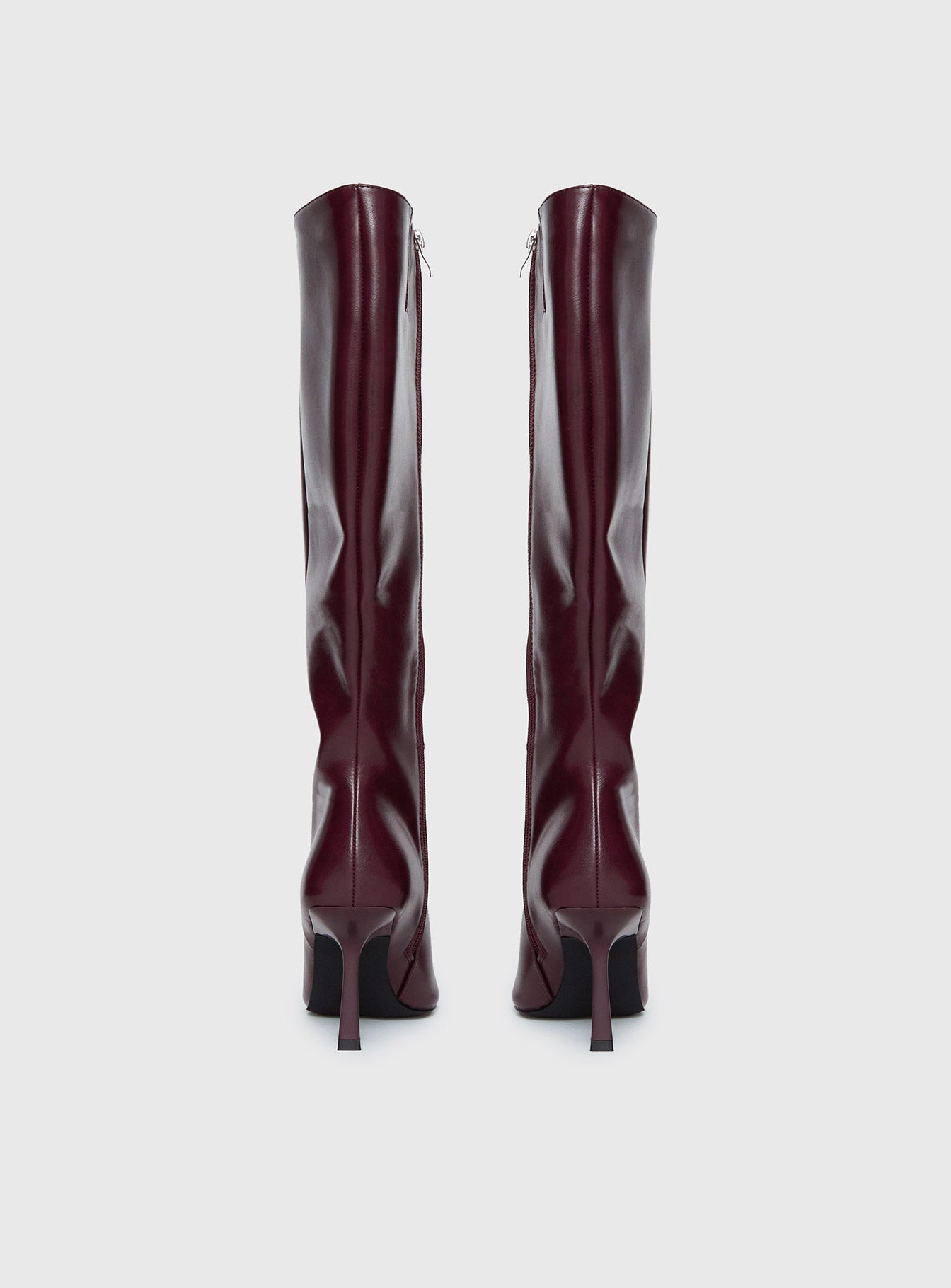 Harrie Knee High Boots Burgundy - Image 5