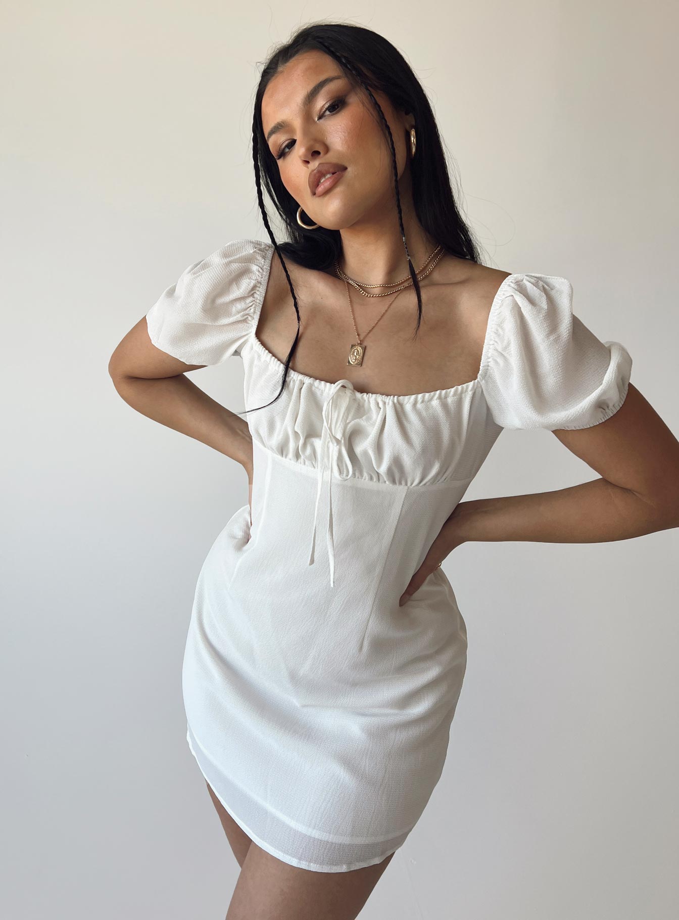 Snowdrop Mini Dress White - Image 6