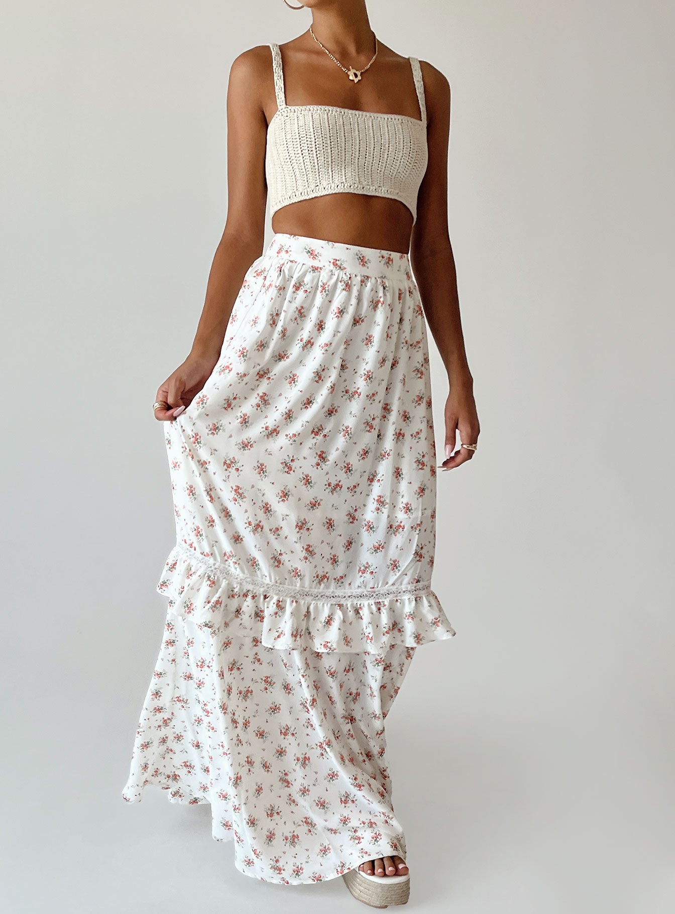 Fowler Maxi Skirt White - Image 6