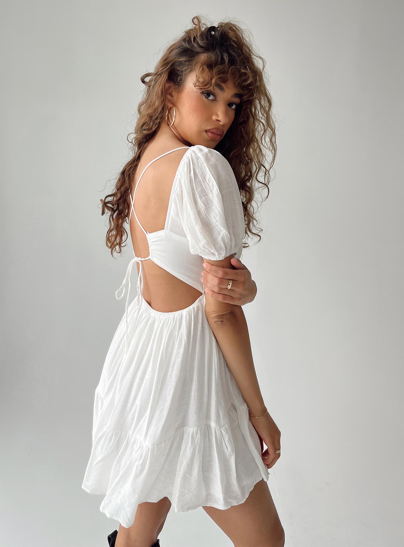 Ethan Mini Dress White - Image 6