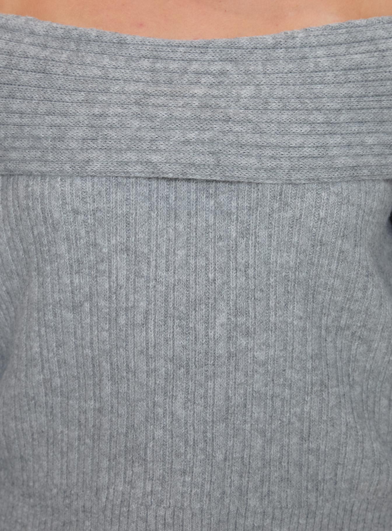 Snowie Off Shoulder Knit Sweater Grey Curve - Image 5