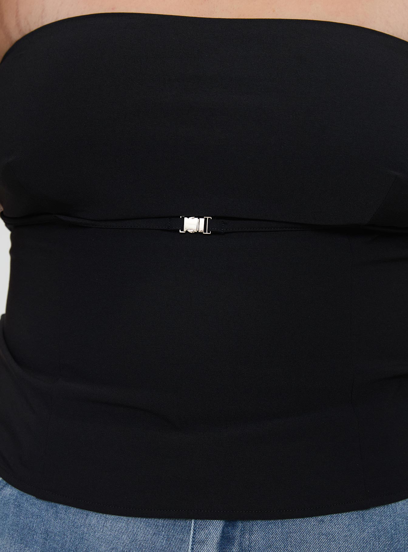 Flounce Strapless Top Black Curve - Image 6