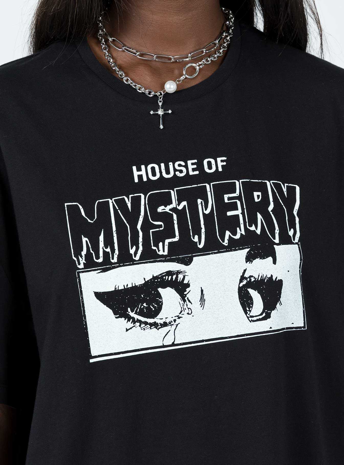 House Of Mystery Oversized Tee Black - Image 6