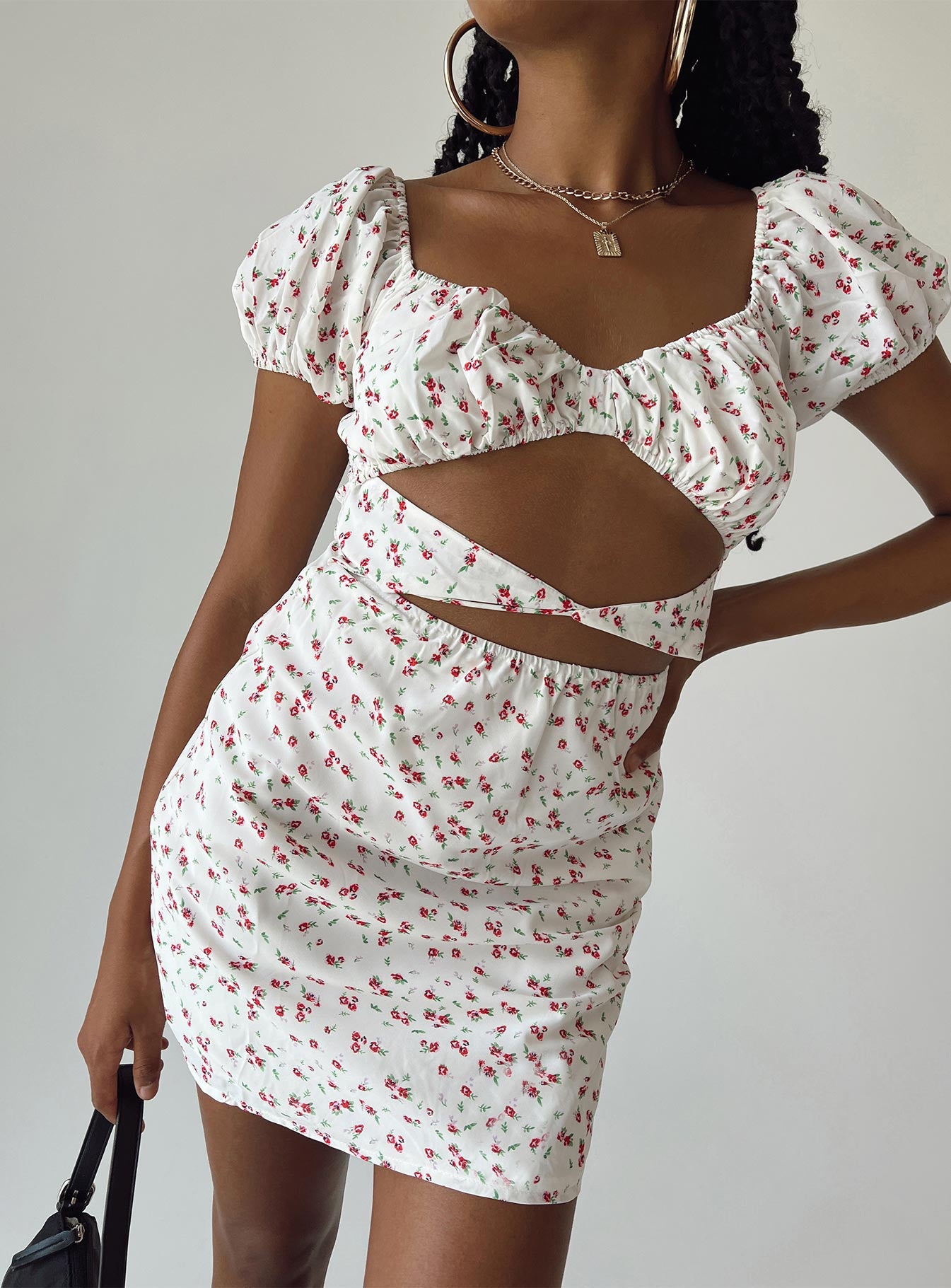 Nakita Mini Dress White Floral - Image 7