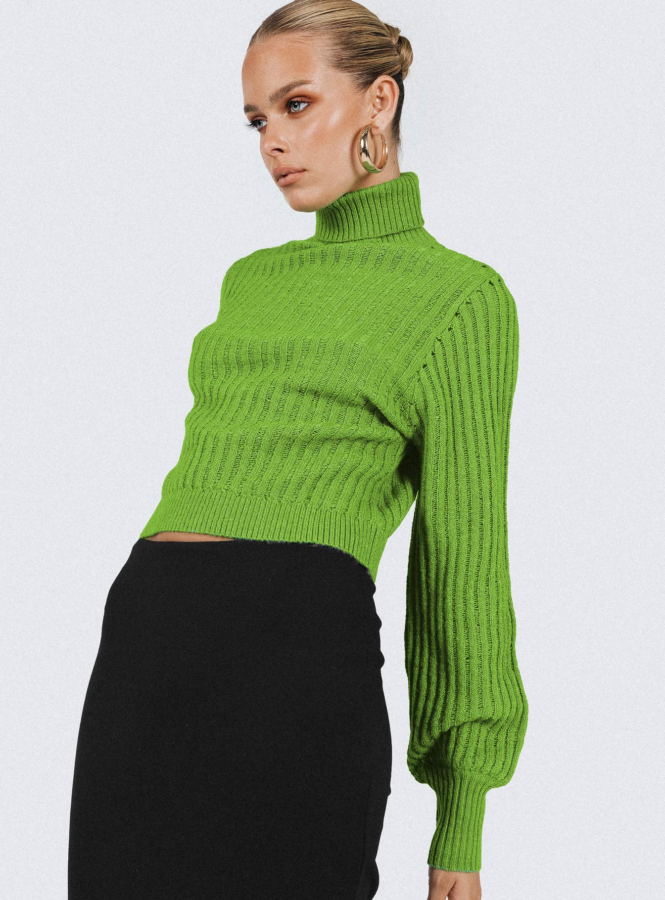 Mckilah Turtleneck Knit Sweater Green - Image 6