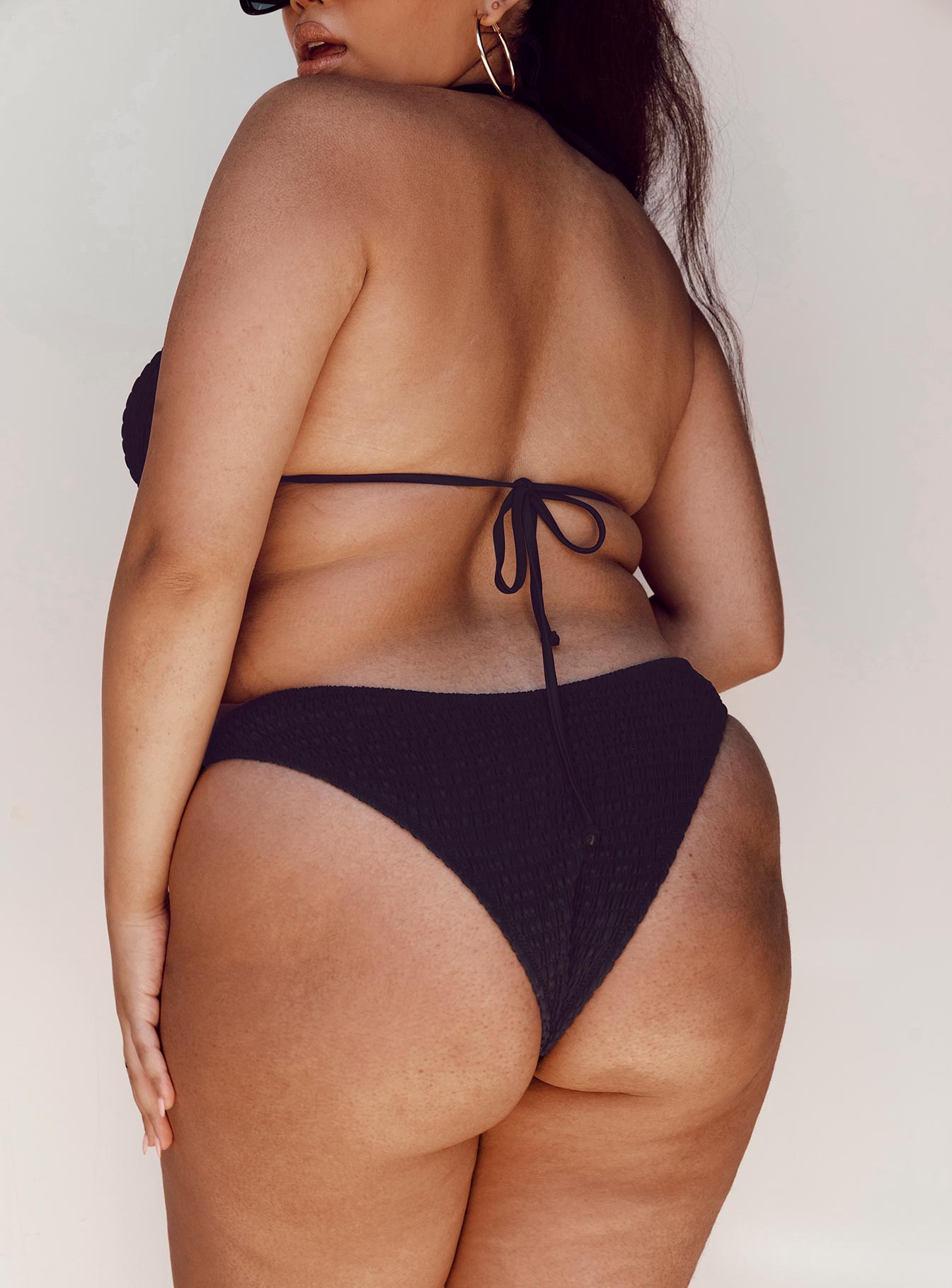 Blanca High Cut Shirred Bikini Bottoms Black Curve - Image 5