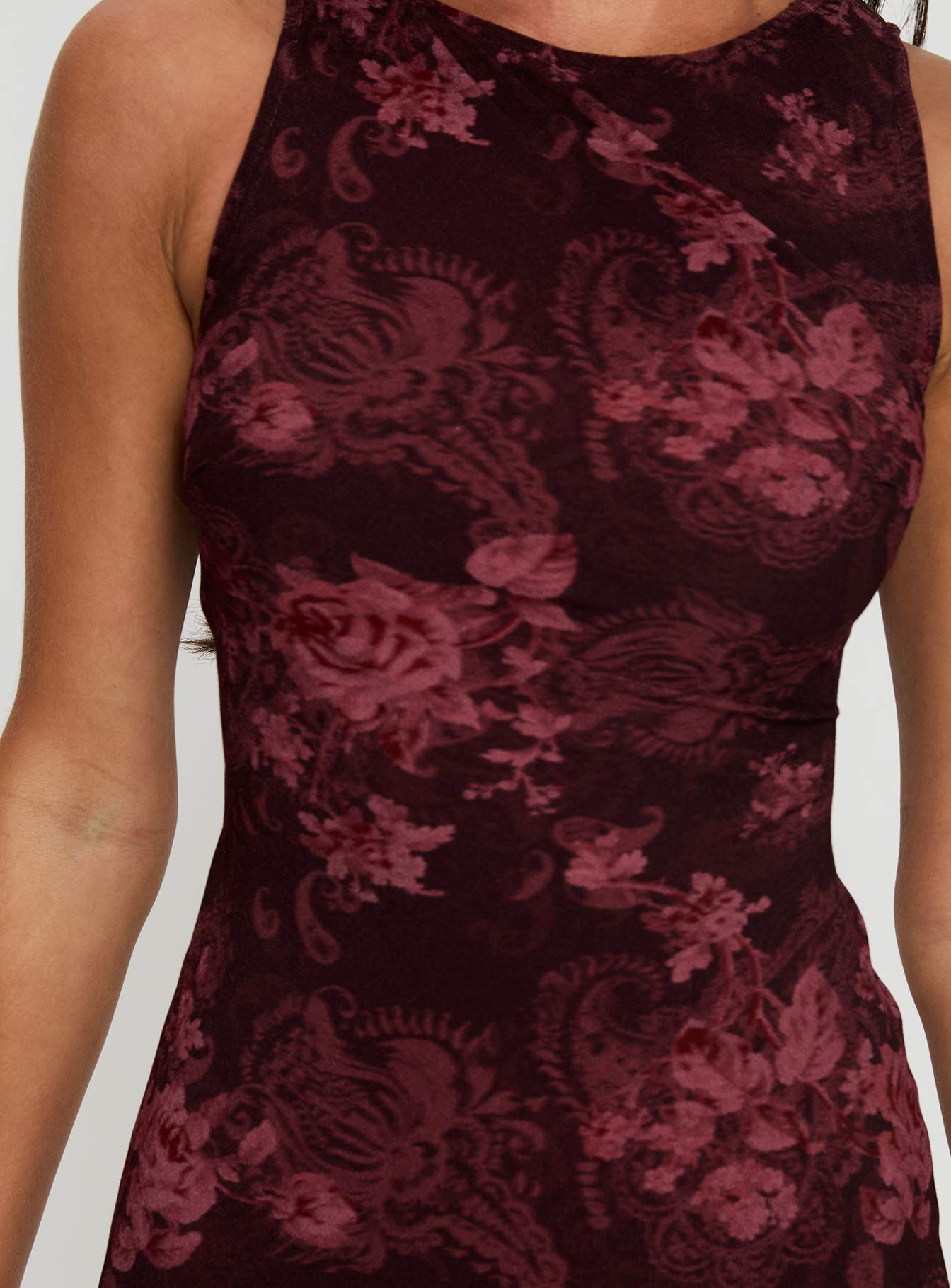 Vivre Mini Dress Burgundy Paisley Tall - Image 2