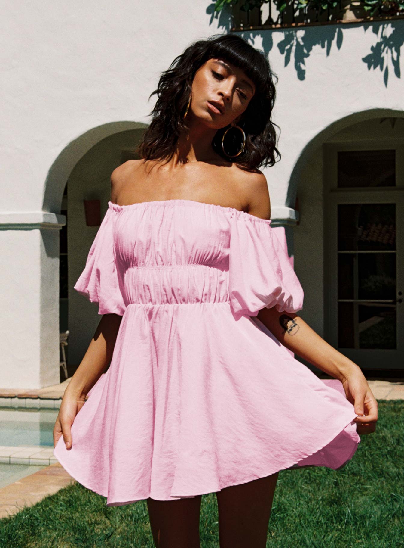 Halton Mini Dress Pink - Image 5