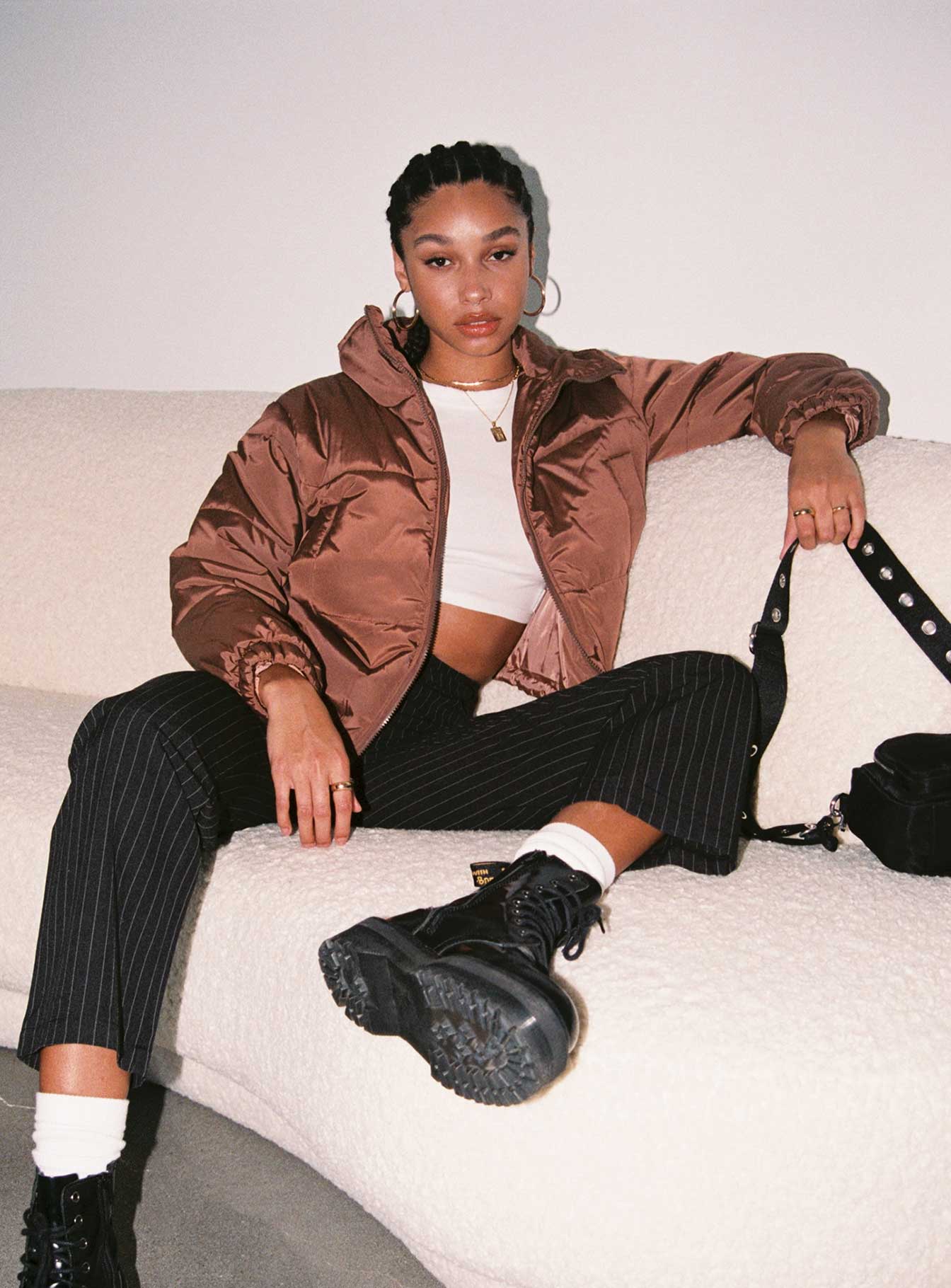 Alycia Puffer Jacket Brown - Image 9