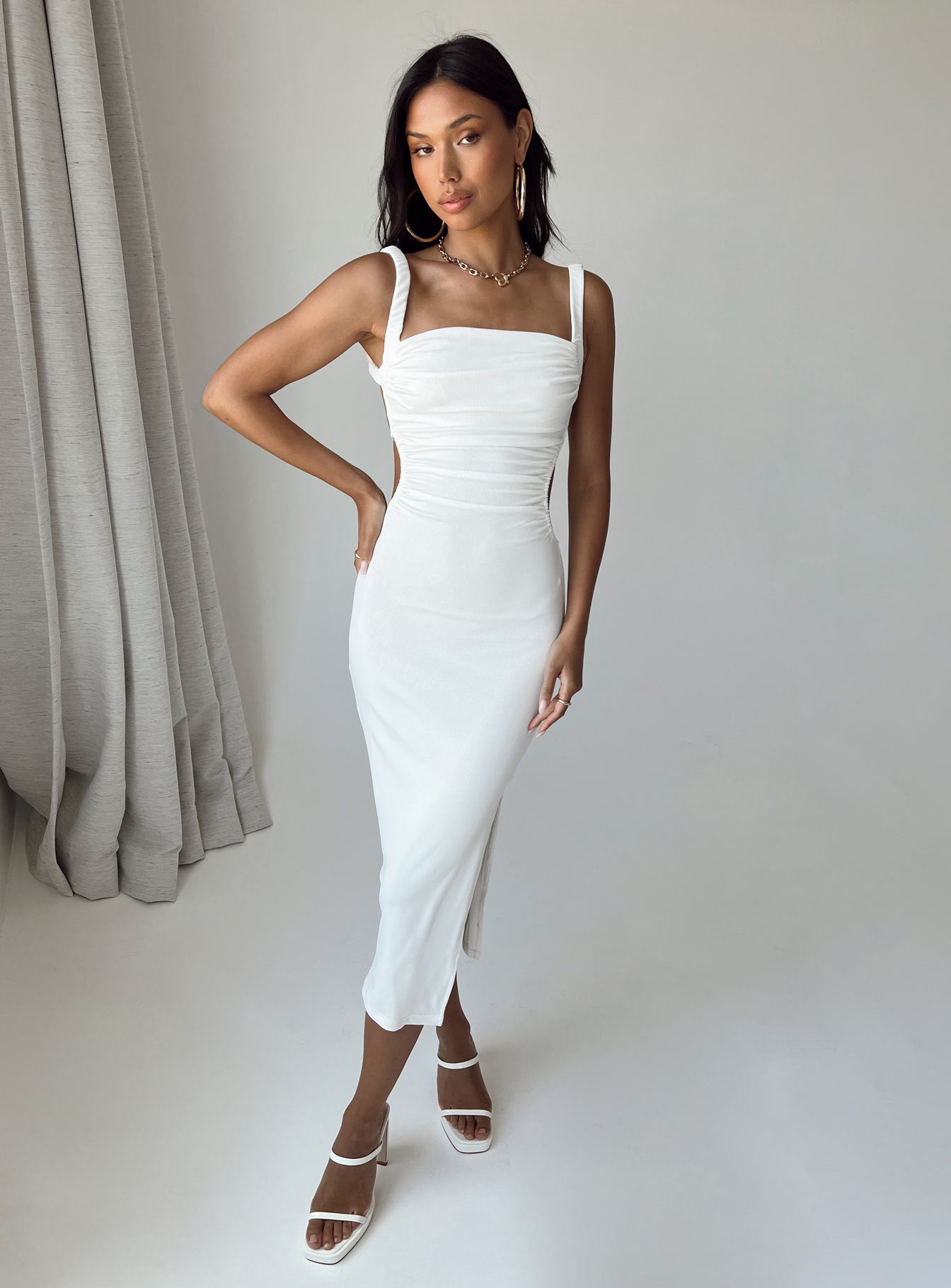 Lainey Midi Dress White - Image 6