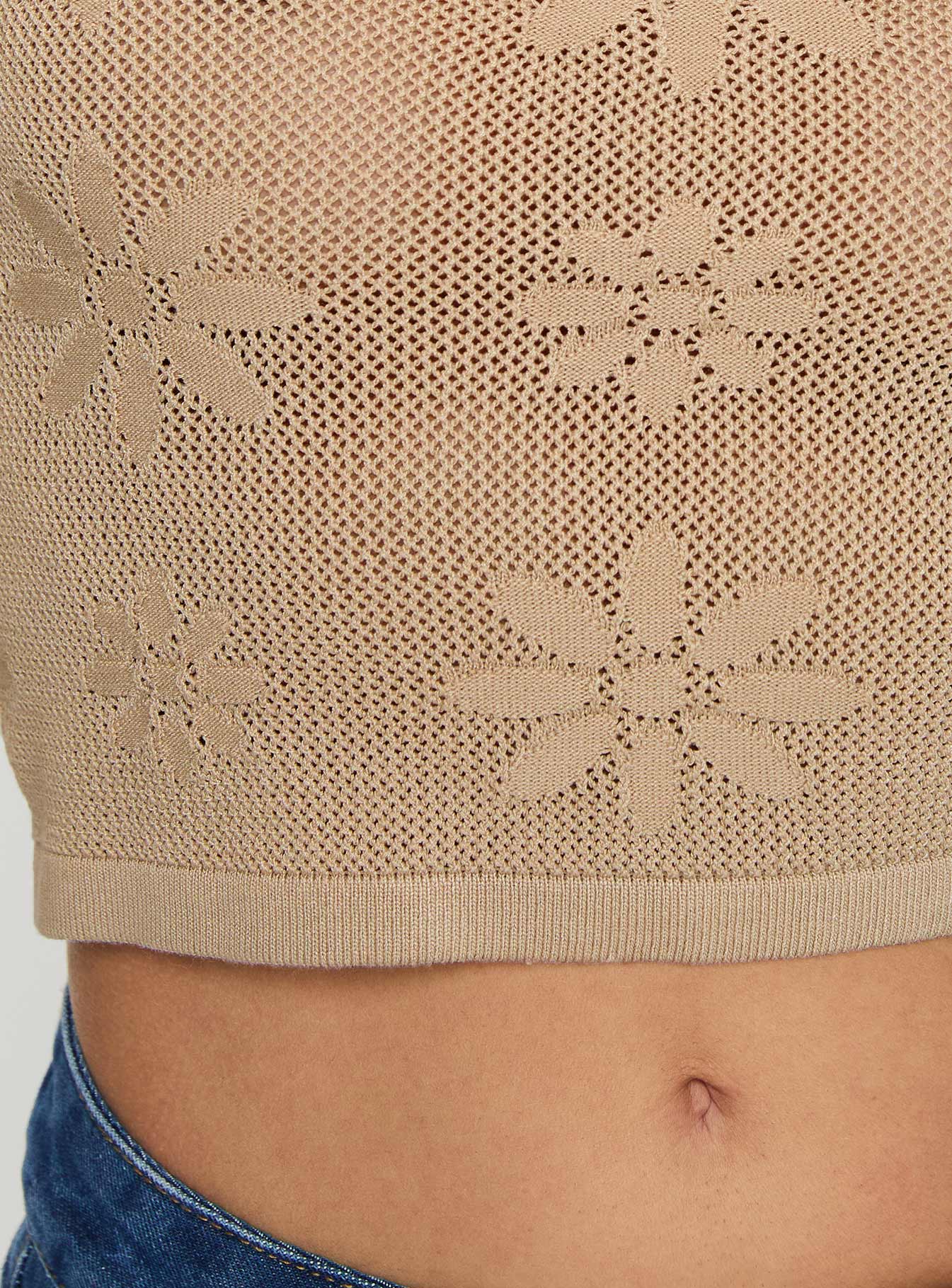 Flolie Long Sleeve Top Beige - Image 5