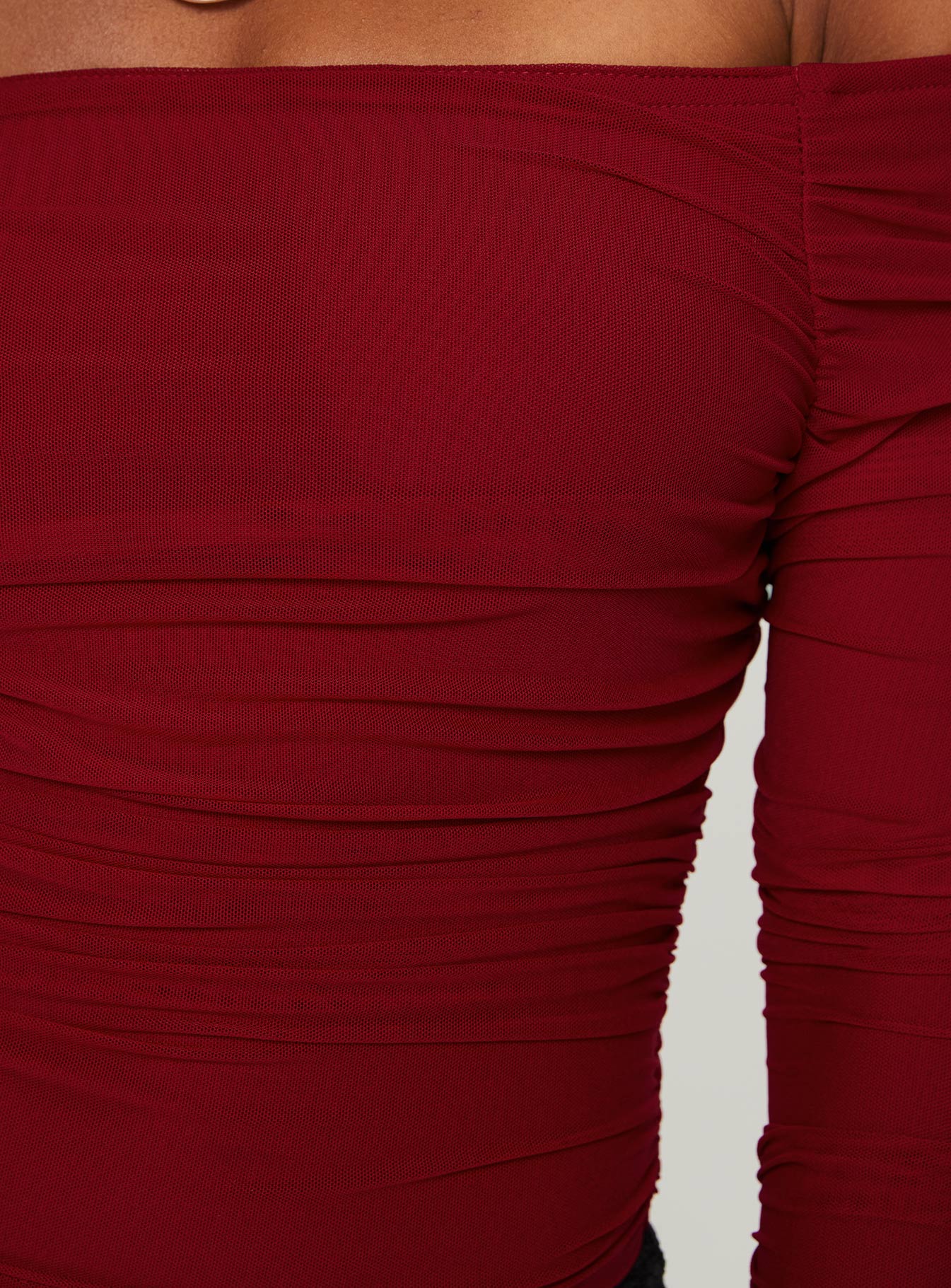 Moreno Off The Shoulder Top Burgundy - Image 6