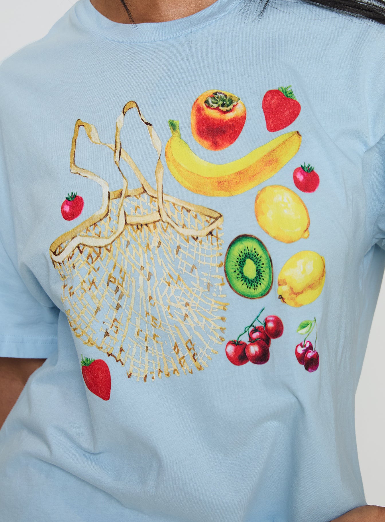 Grocery Run Oversized Graphic Tee Blue - Image 5