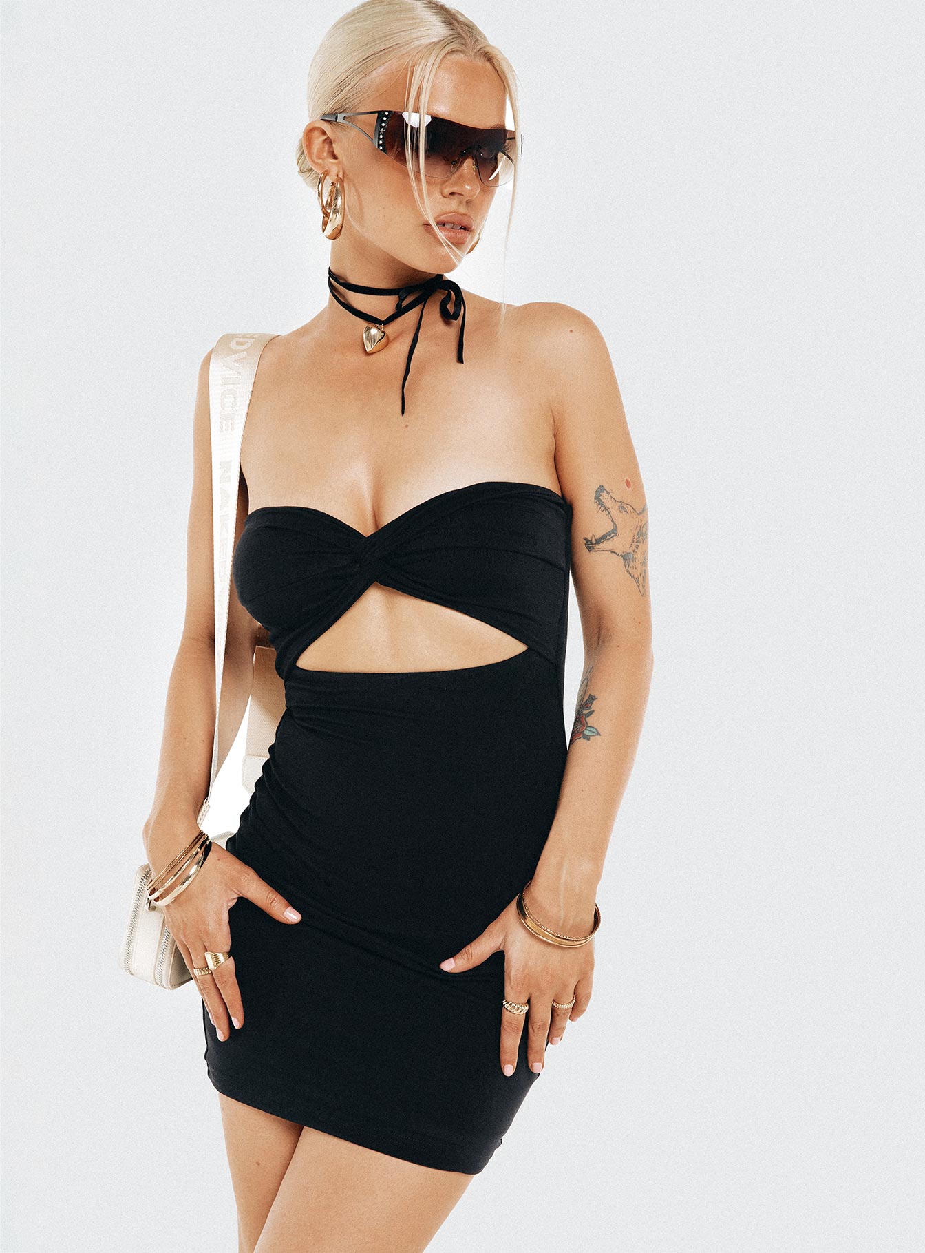 Lennel Strapless Mini Dress Black - Image 6