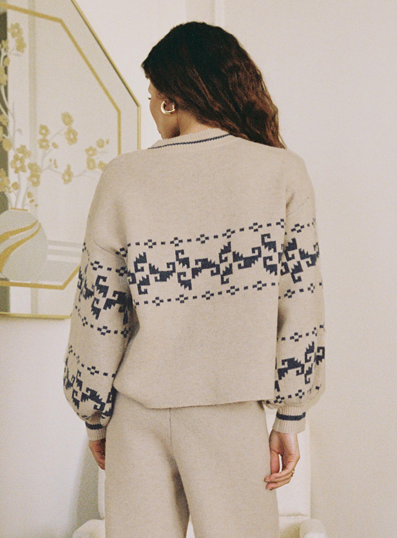 Alpine Sweater Cream / Blue - Image 5