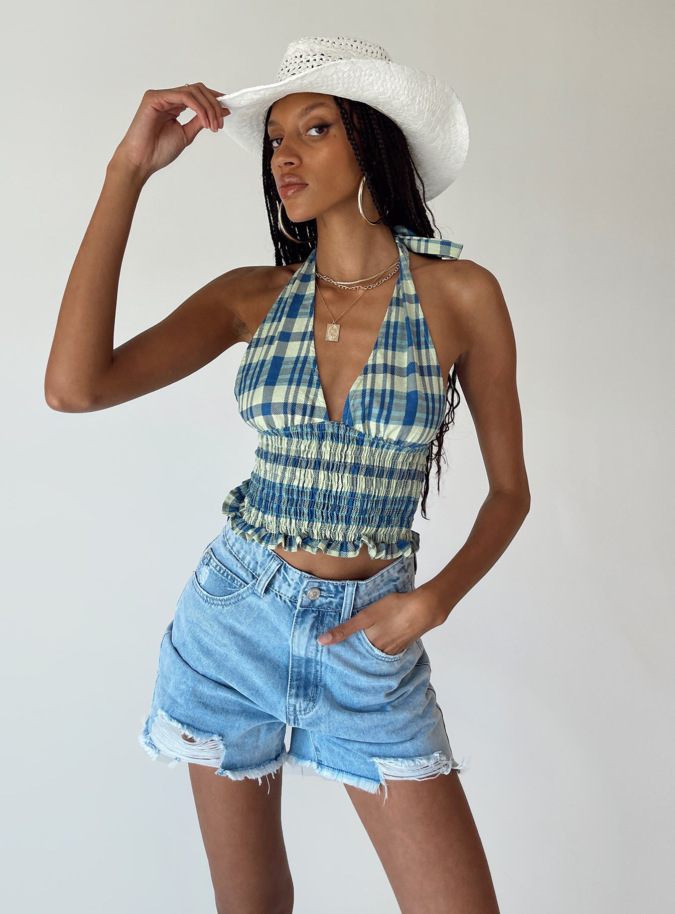 Geneva Light Wash Denim Shorts - Image 6