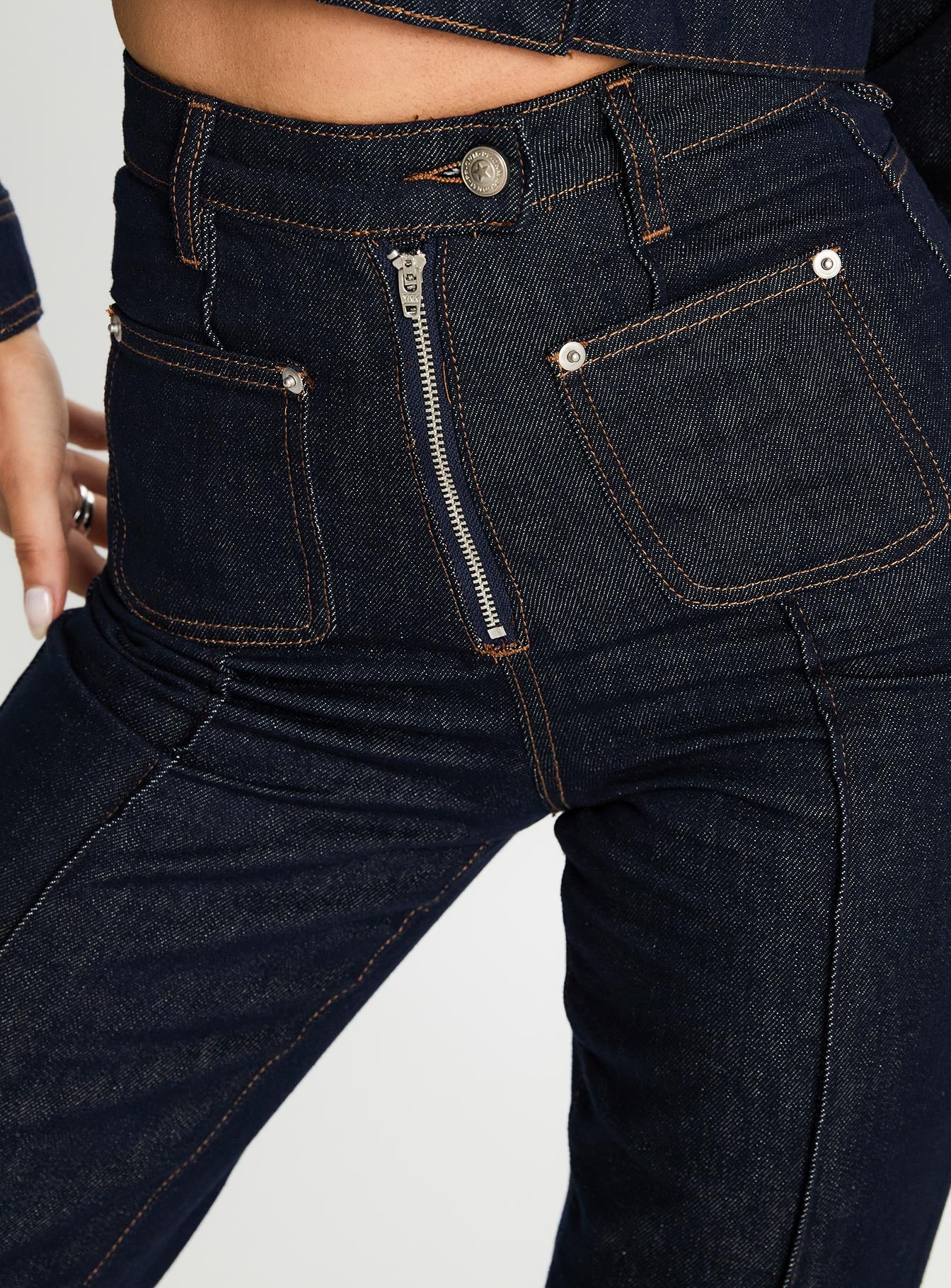 Stallion High Rise Straight Leg Jeans Indigo - Image 6