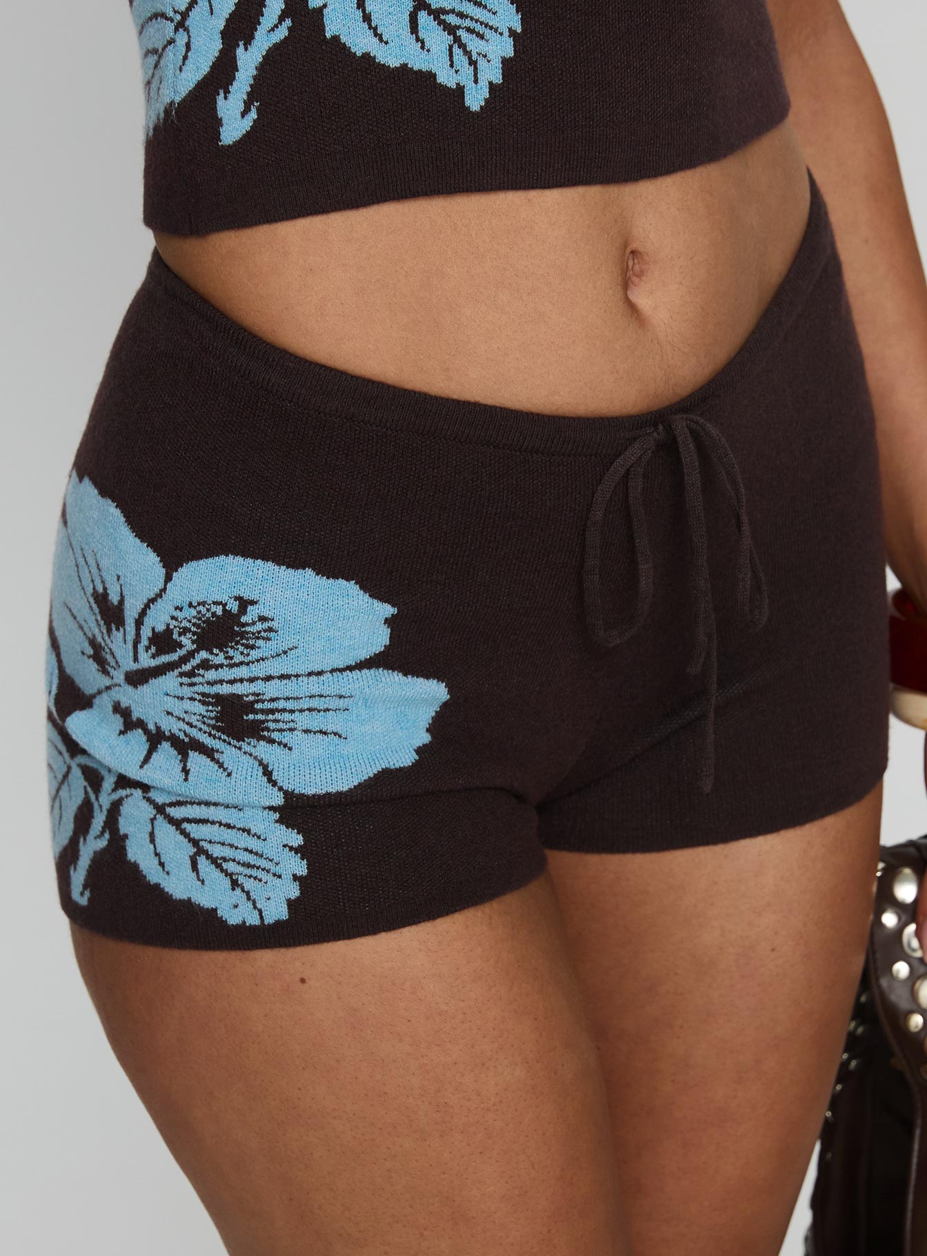 Surfer Girl Knit Shorts Brown / Blue - Image 6