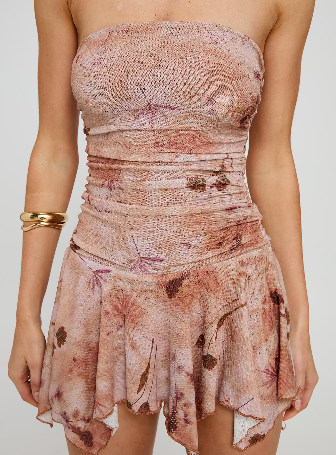 Minxie Strapless Playsuit Pink Floral - Image 6