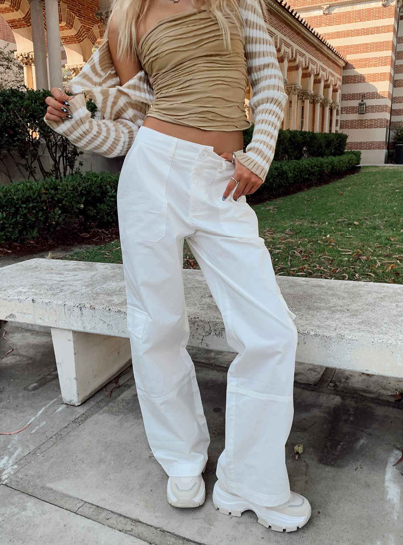 Ayla Linen Pants White - Image 8