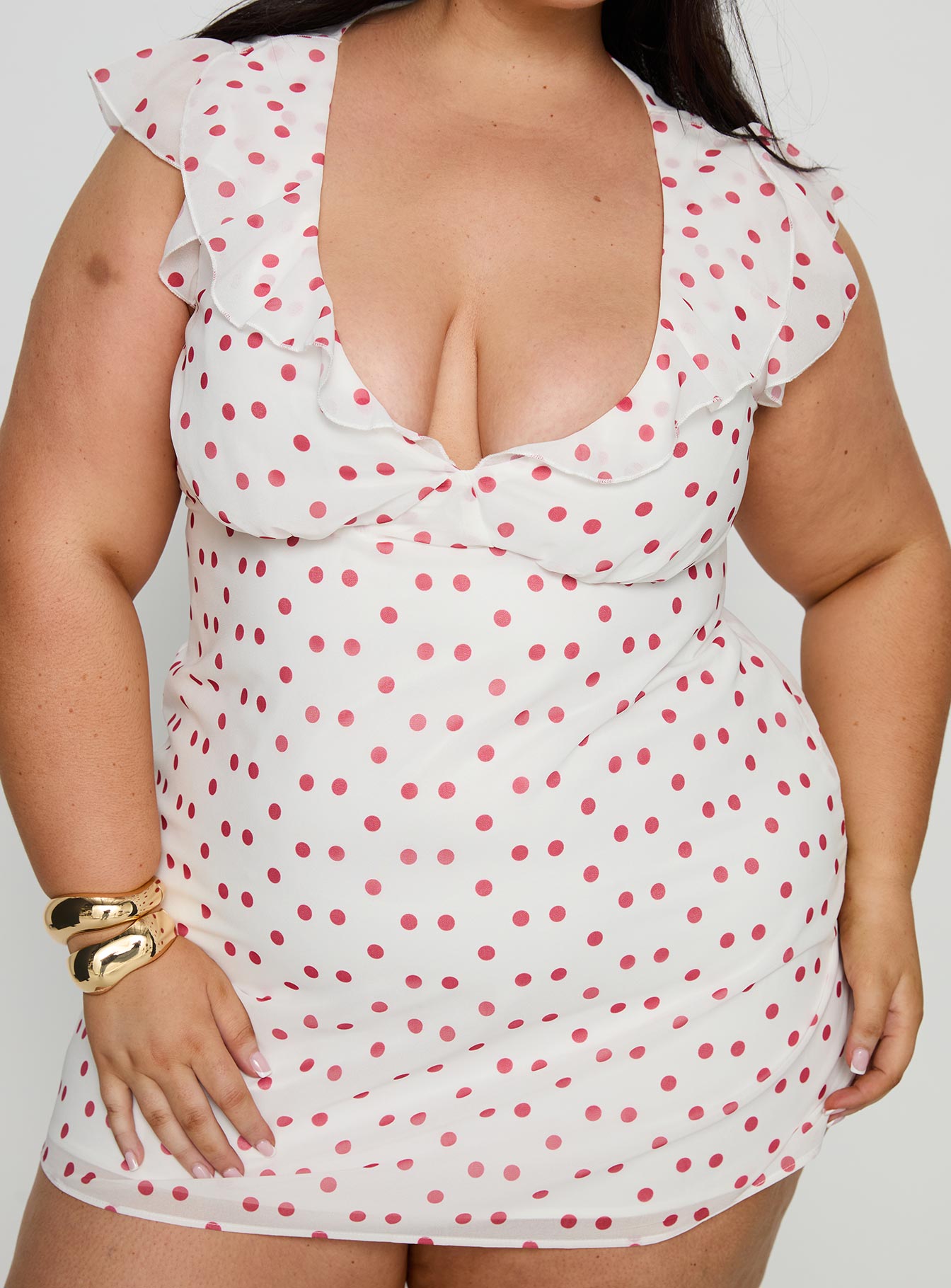 I Guess So Mini Dress White / Burgundy Curve - Image 6