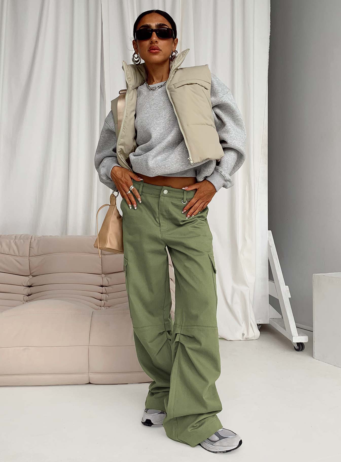 Fallout Mid Rise Cargo Pants Green - Image 14