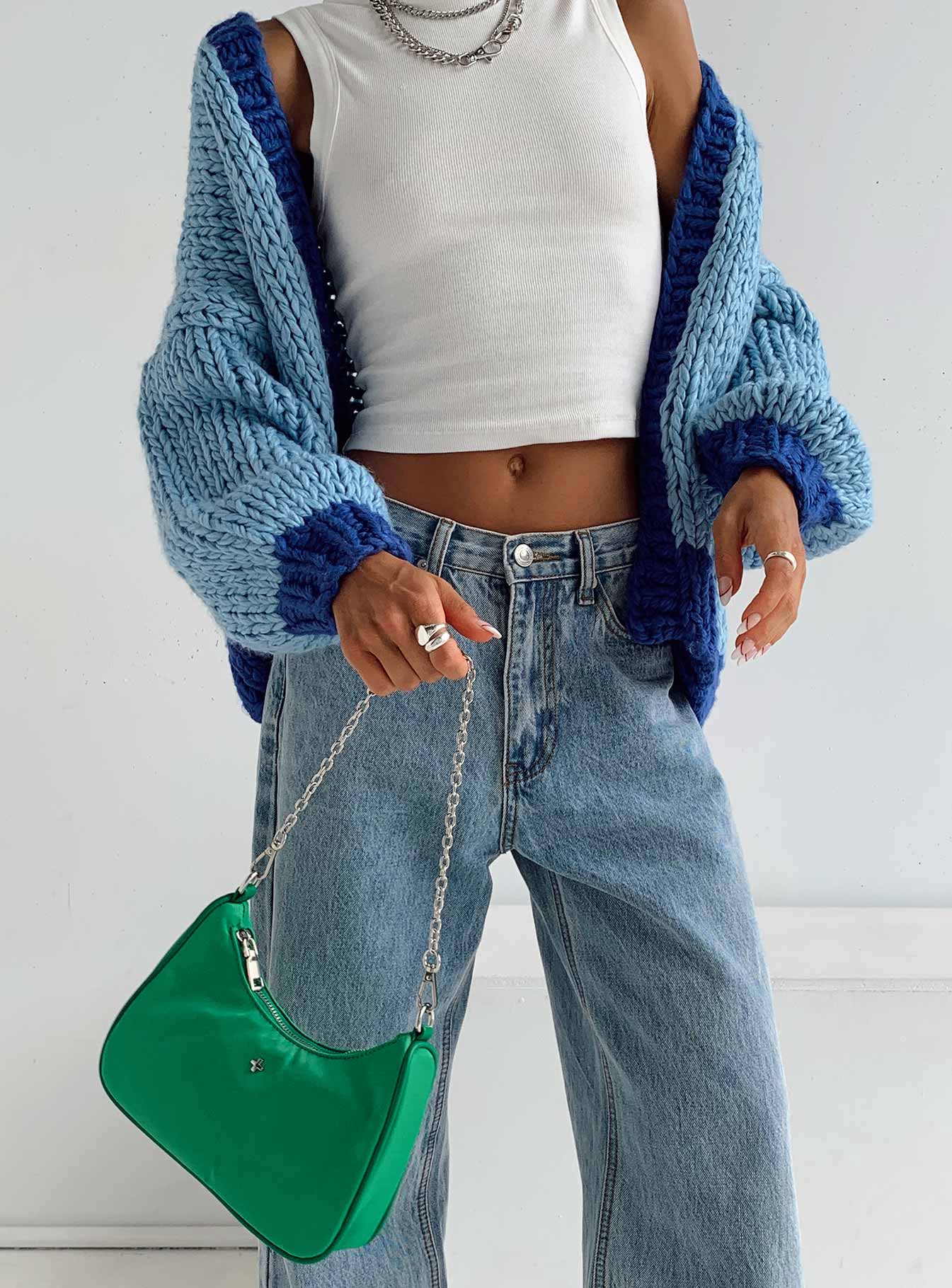 Lester Knit Cardigan Blue - Image 15