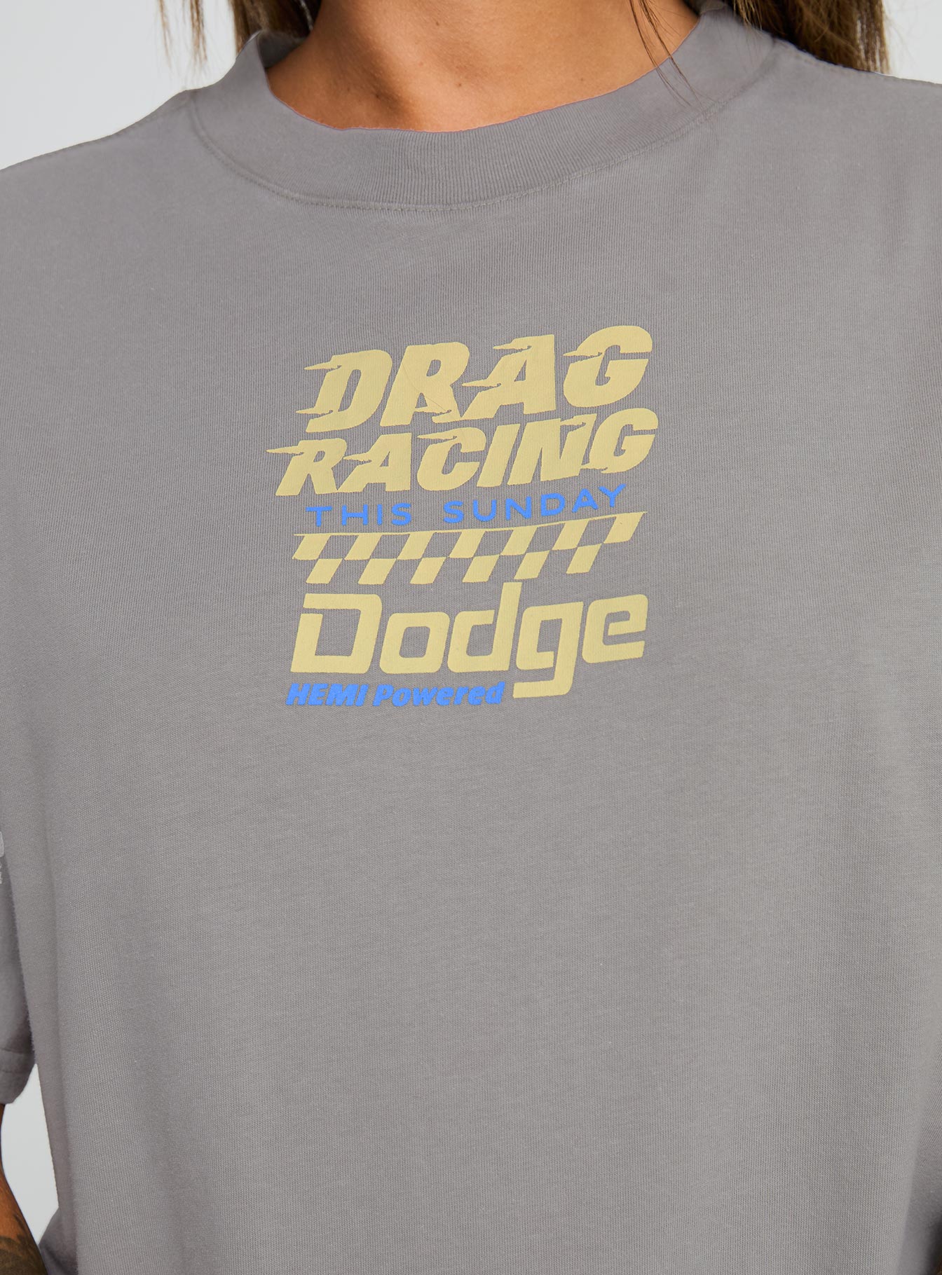 Dodge Racer Oversized Graphic Tee Grey - Image 6