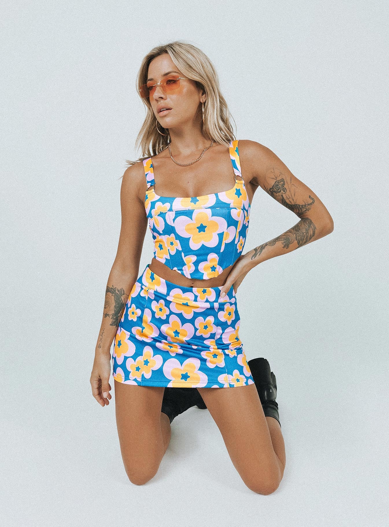 Flower Child Corset Blue Multi - Image 6