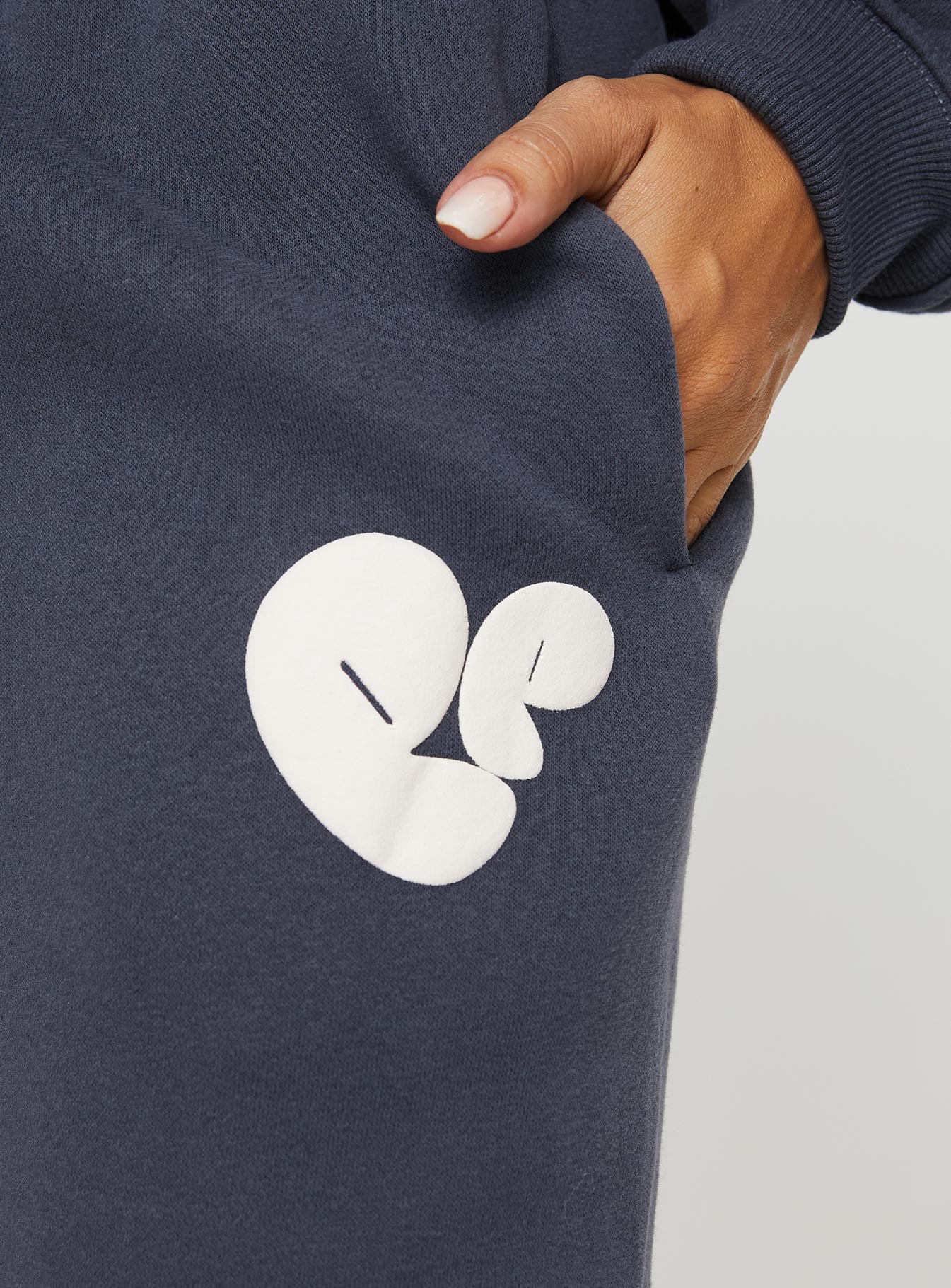 Princess Polly Track Pants Bubble Text Slate / Eggshell - Image 11