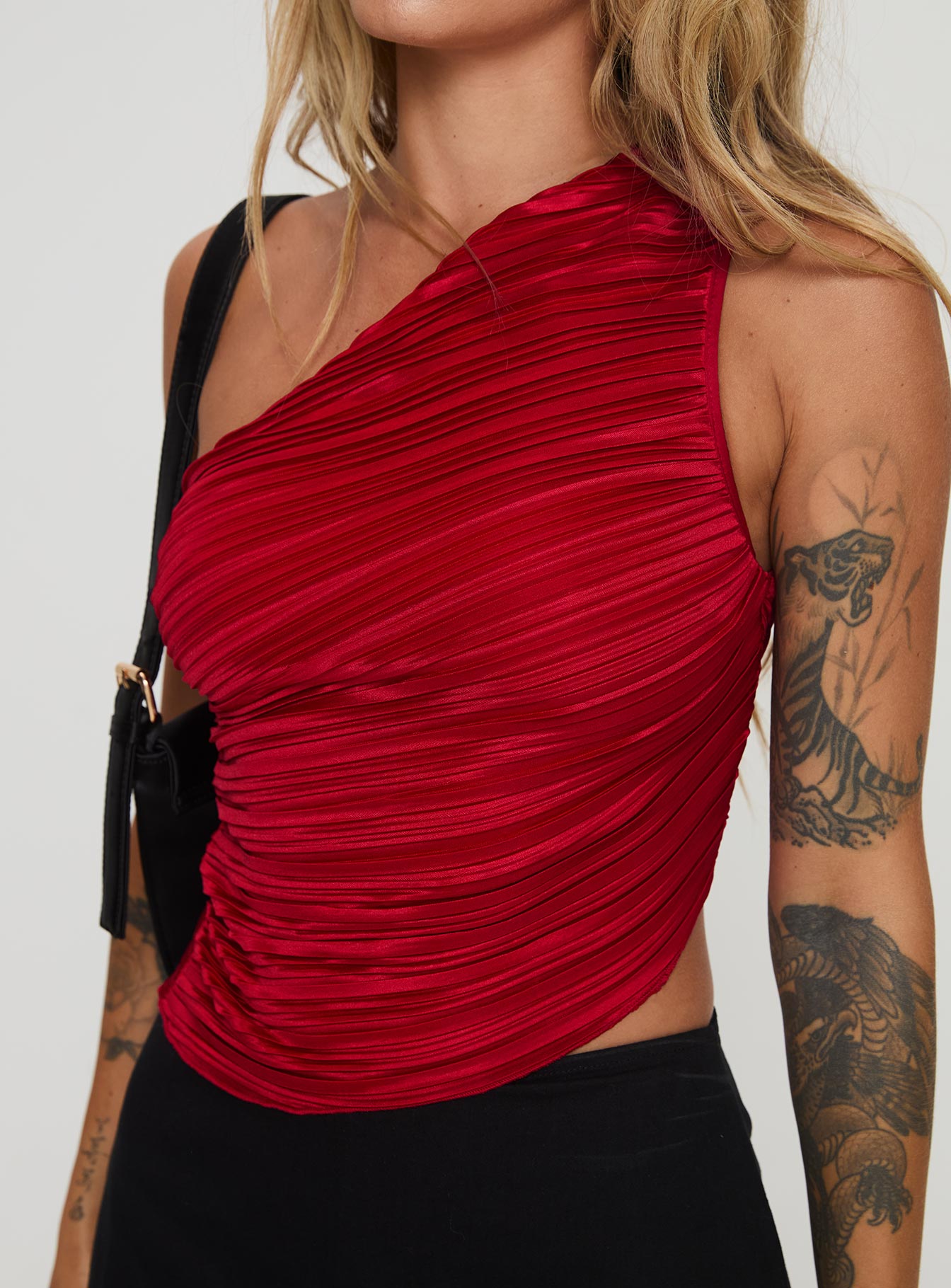 Brinstead One Shoulder Top Red - Image 6