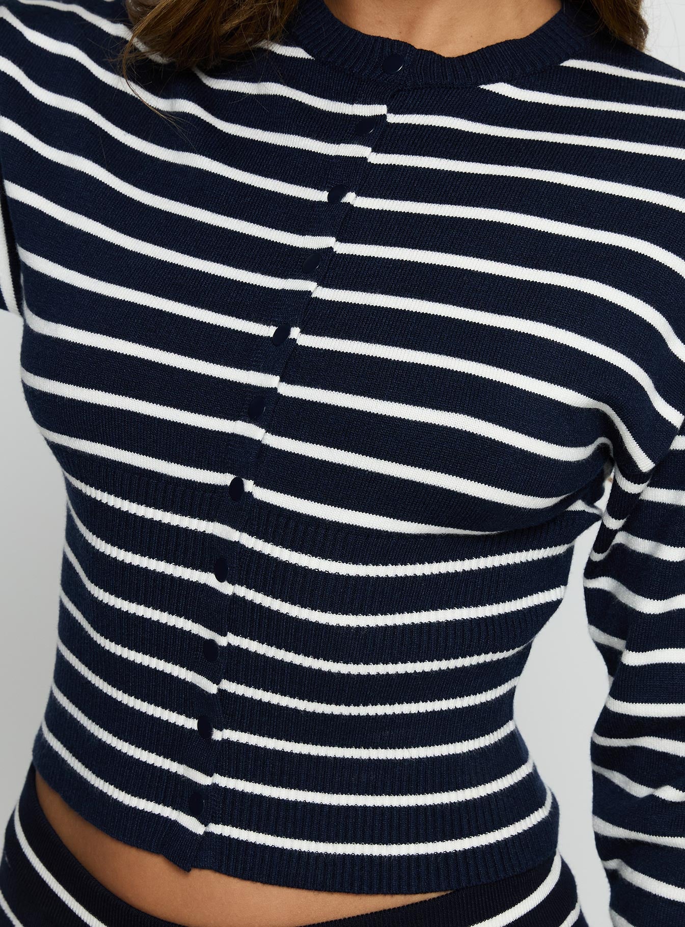 Head In The Clouds Cardigan Navy Stripe - Image 6
