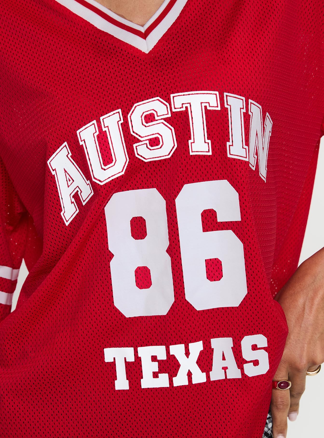 Austin Texas Sports Jersey Top Red - Image 5