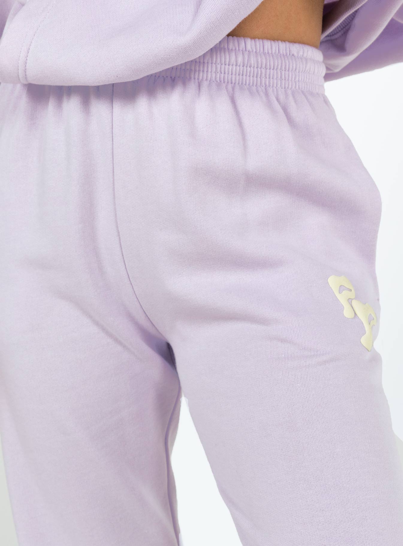 Princess Polly Track Pants Squiggle Text Dusty Mauve / Eggshell - Image 6