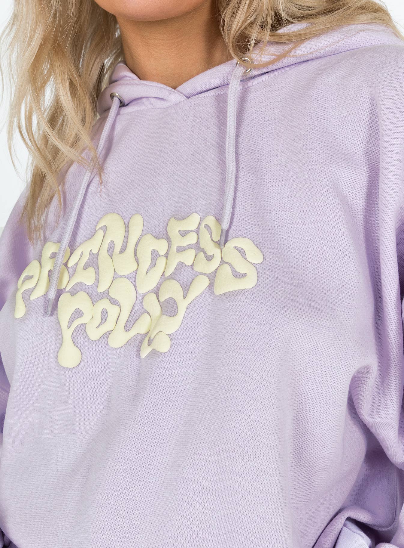 Princess Polly Hooded Sweatshirt Squiggle Text Dusty Mauve / Eggshell - Image 6